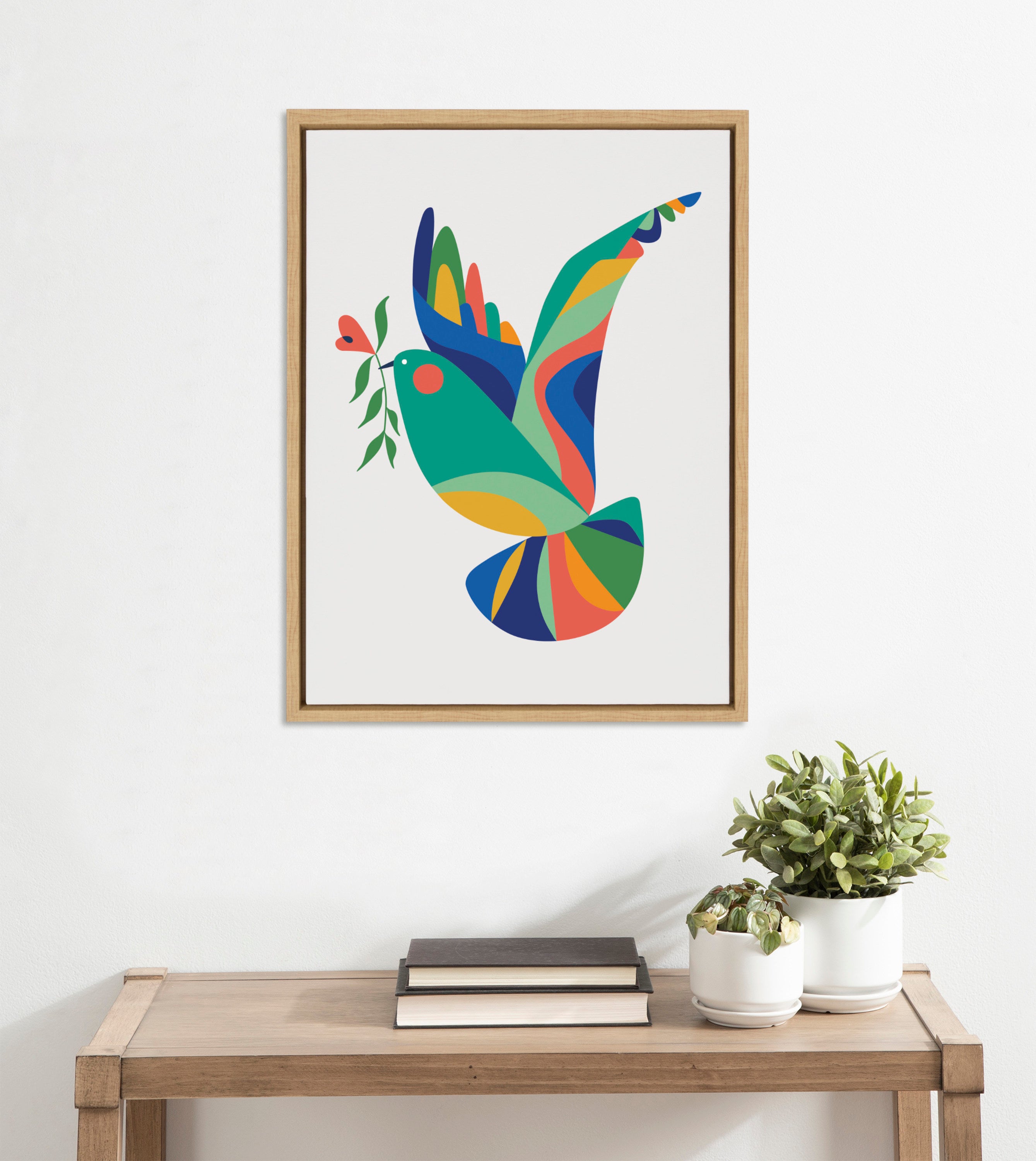 Sylvie Bird of Peace Framed Canvas by Rachel Lee of My Dream Wall