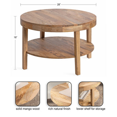 Coffee Table Natural 28x28x18 2