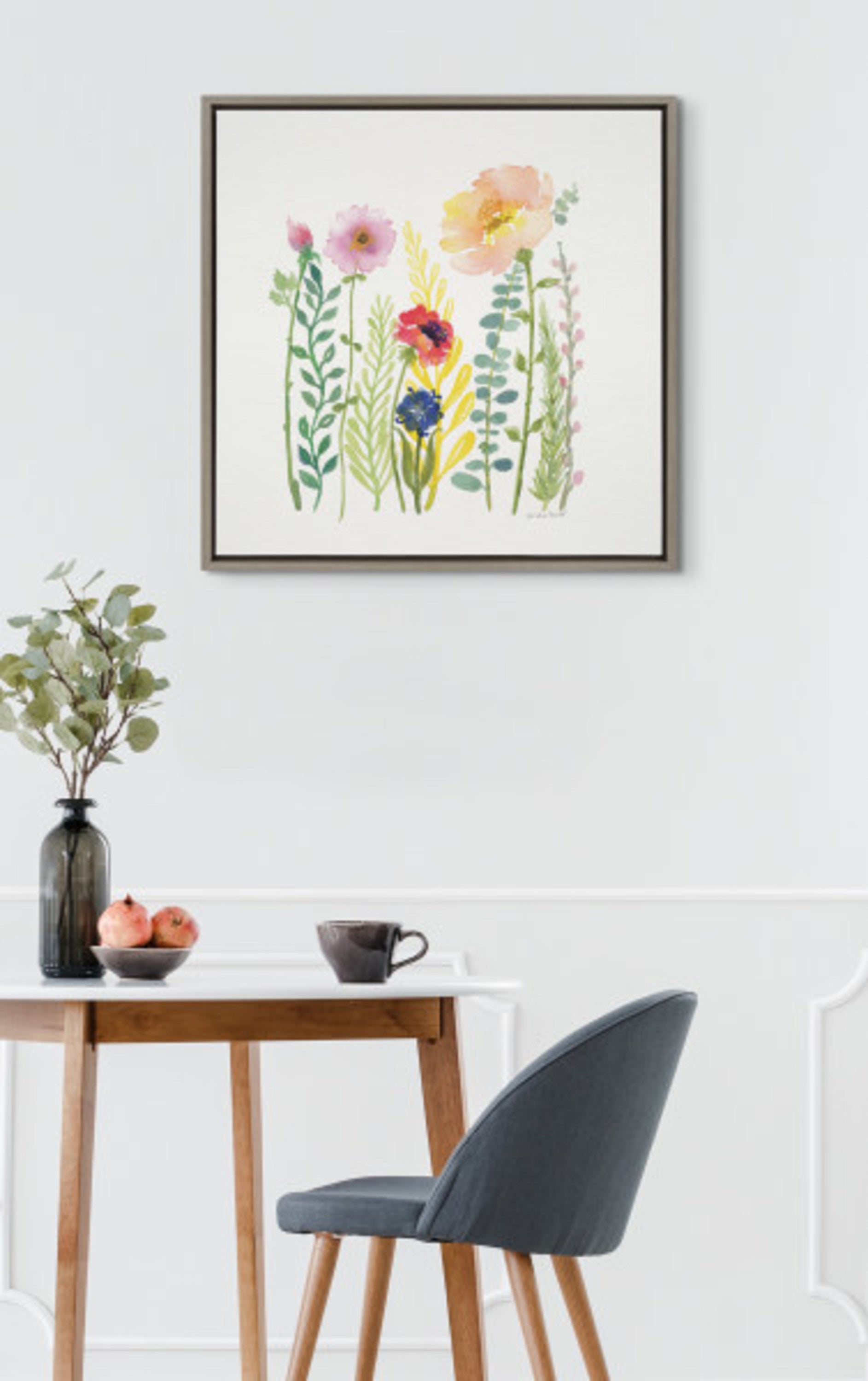 Sylvie Flowers and Ferns Framed Canvas by Patricia Shaw