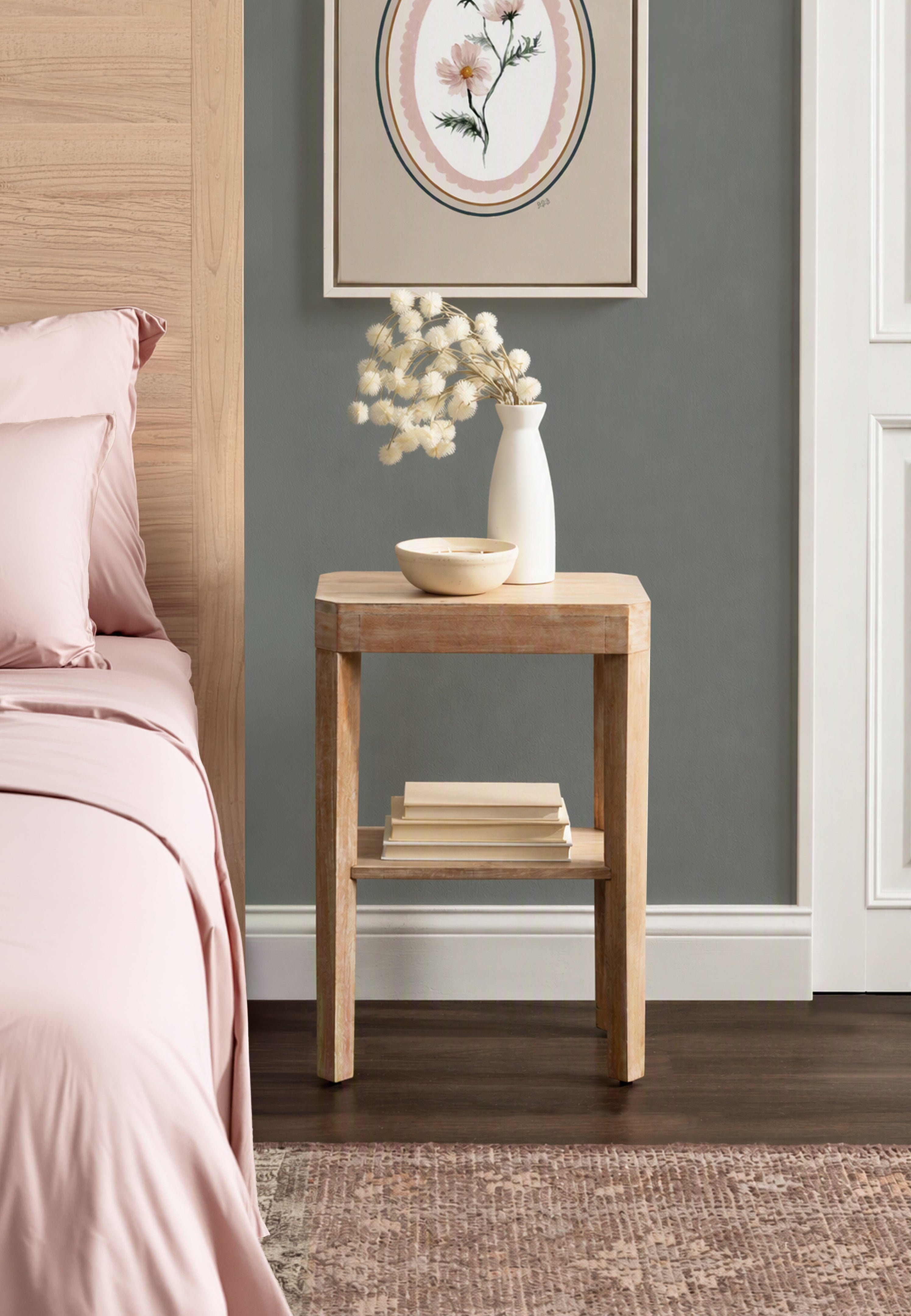 Side Table Natural Beige 16x10x25 7