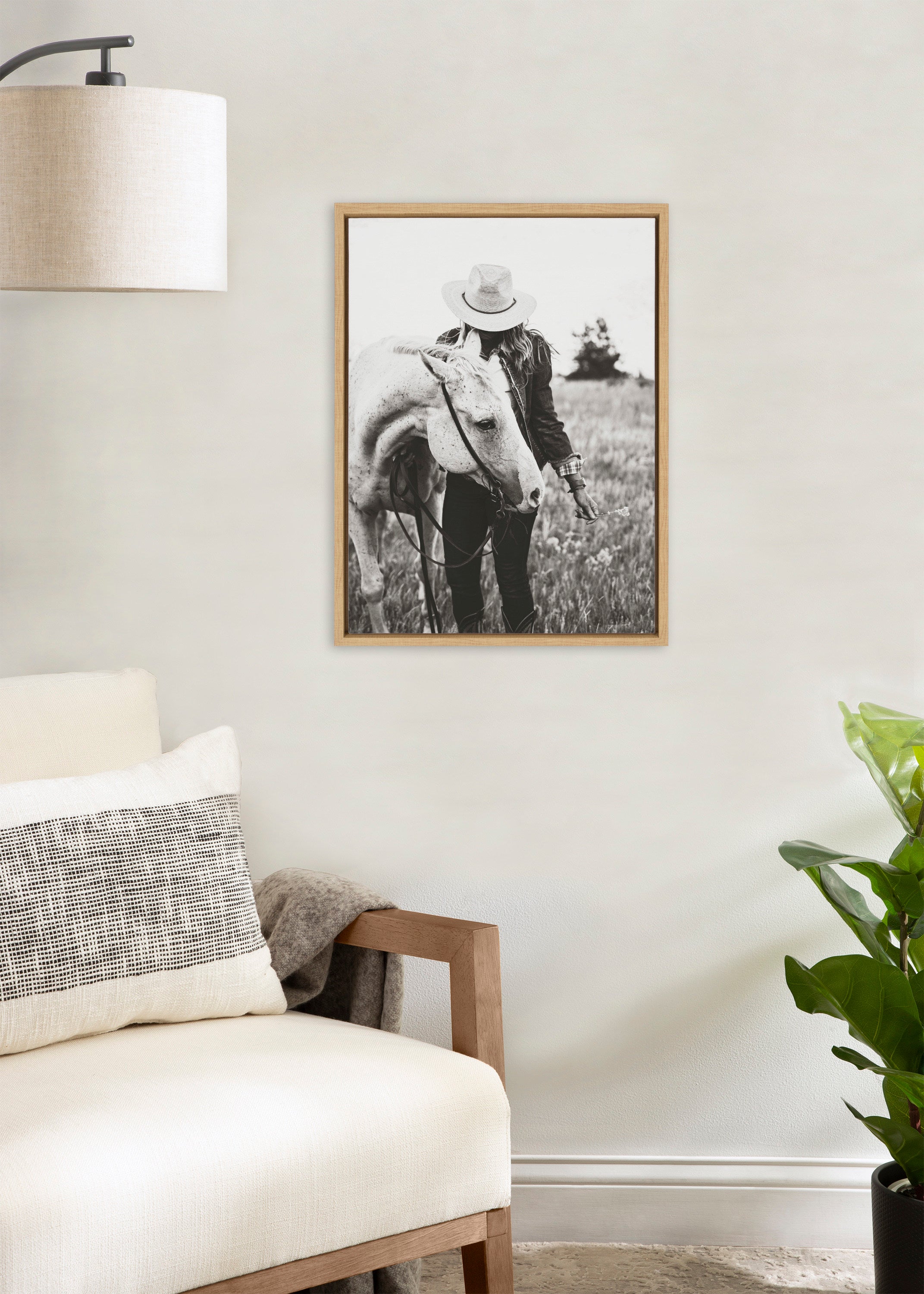 Sylvie Photo Silver Horse Framed Canvas by The Whiskey Ginger