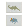 Sylvie 1013 Brontosaurus and 1013 Triceratops Framed Canvas Art Set by Teju Reval of SnazzyHues