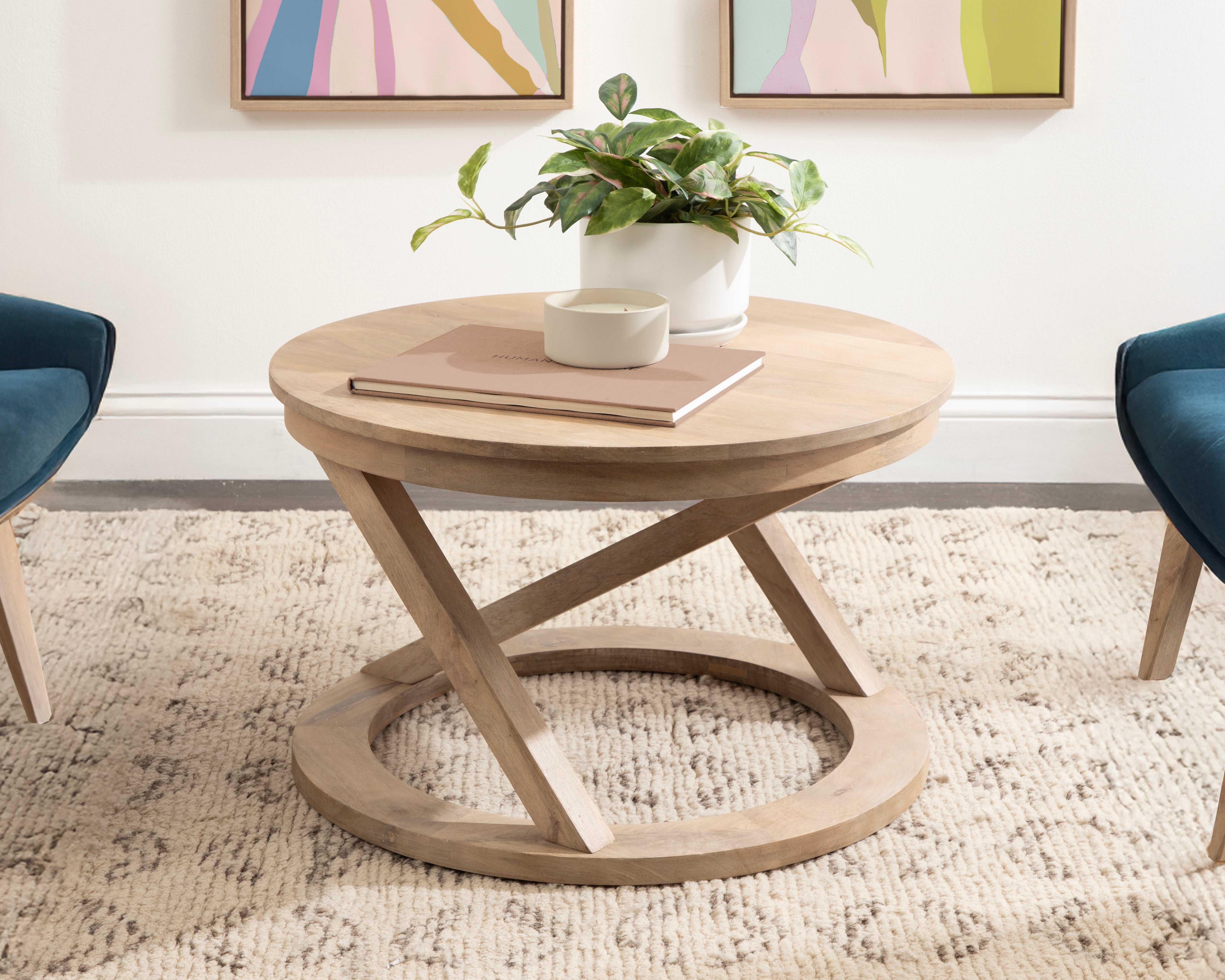 Coffee Table Natural Beige 26x26x16 7