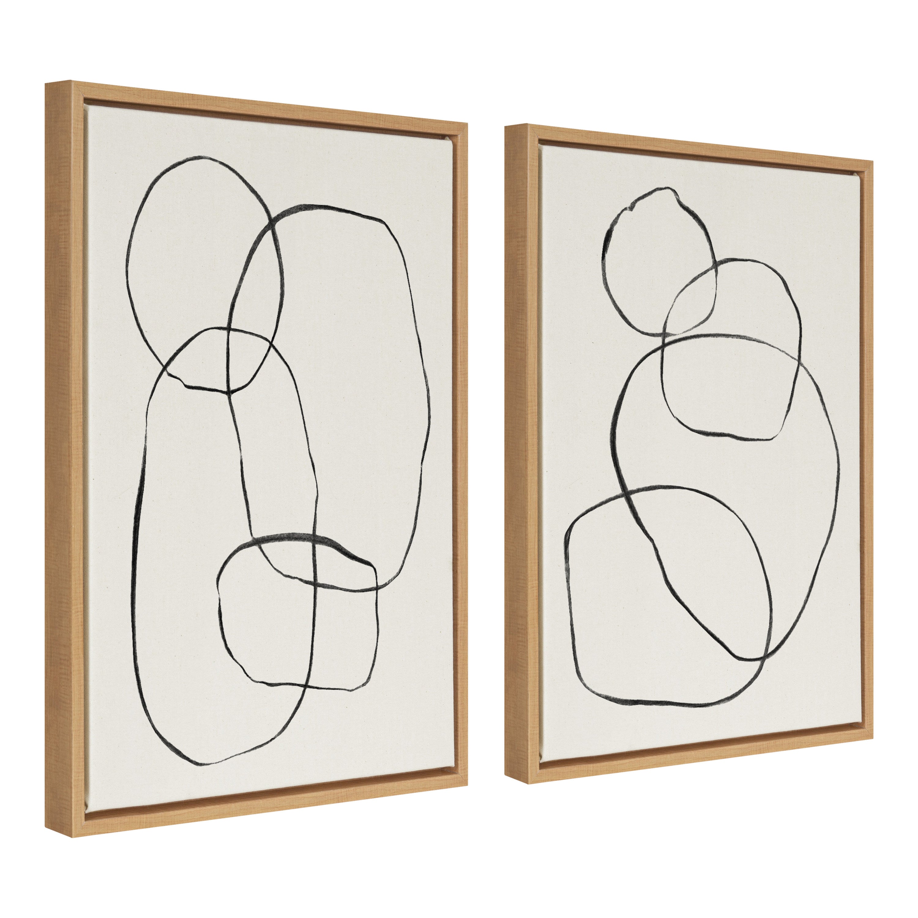 Sylvie Going in Circles Framed Textured Canvas Set by Teju Reval of SnazzyHues