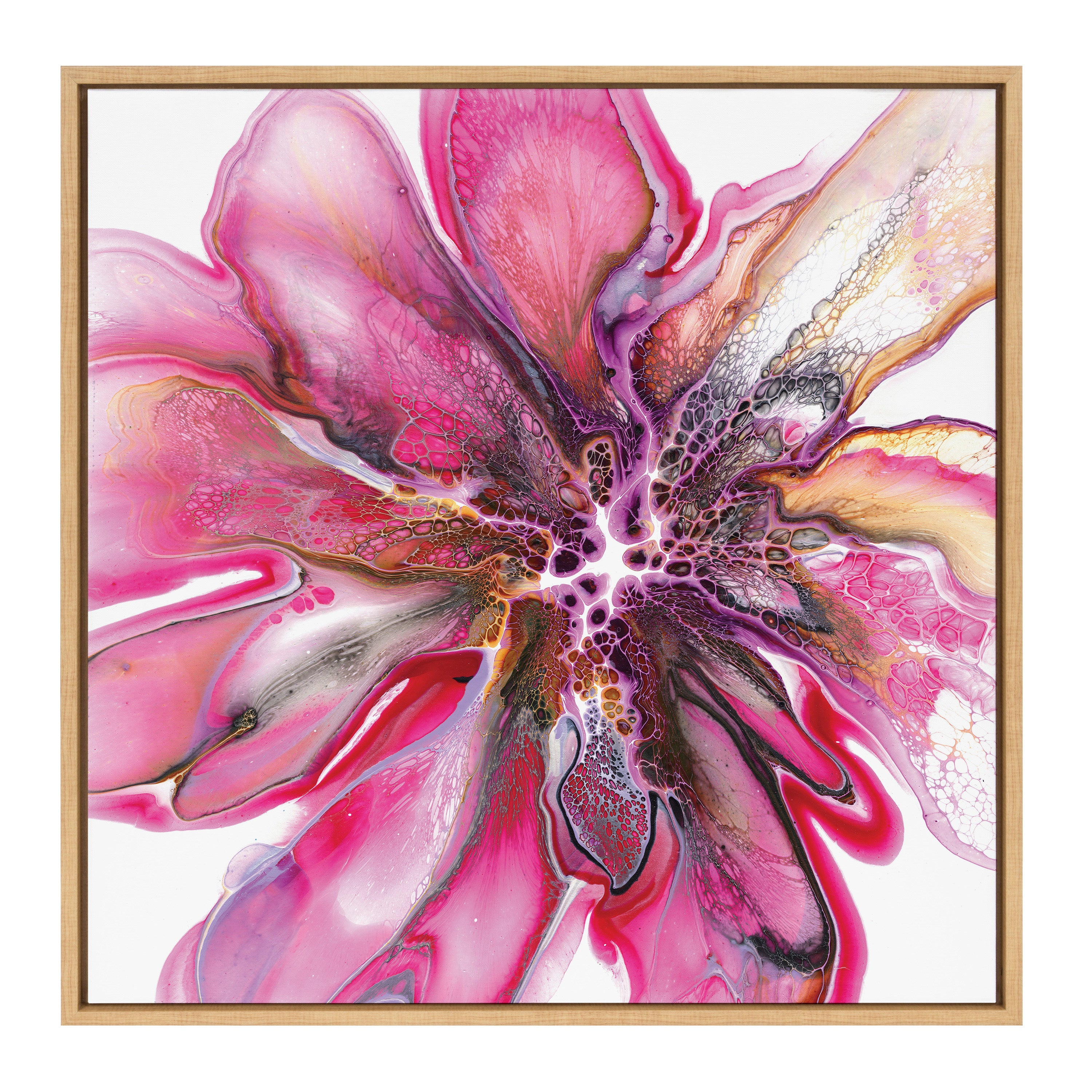 Sylvie Pink Bloom Framed Canvas by Xizhou Xie