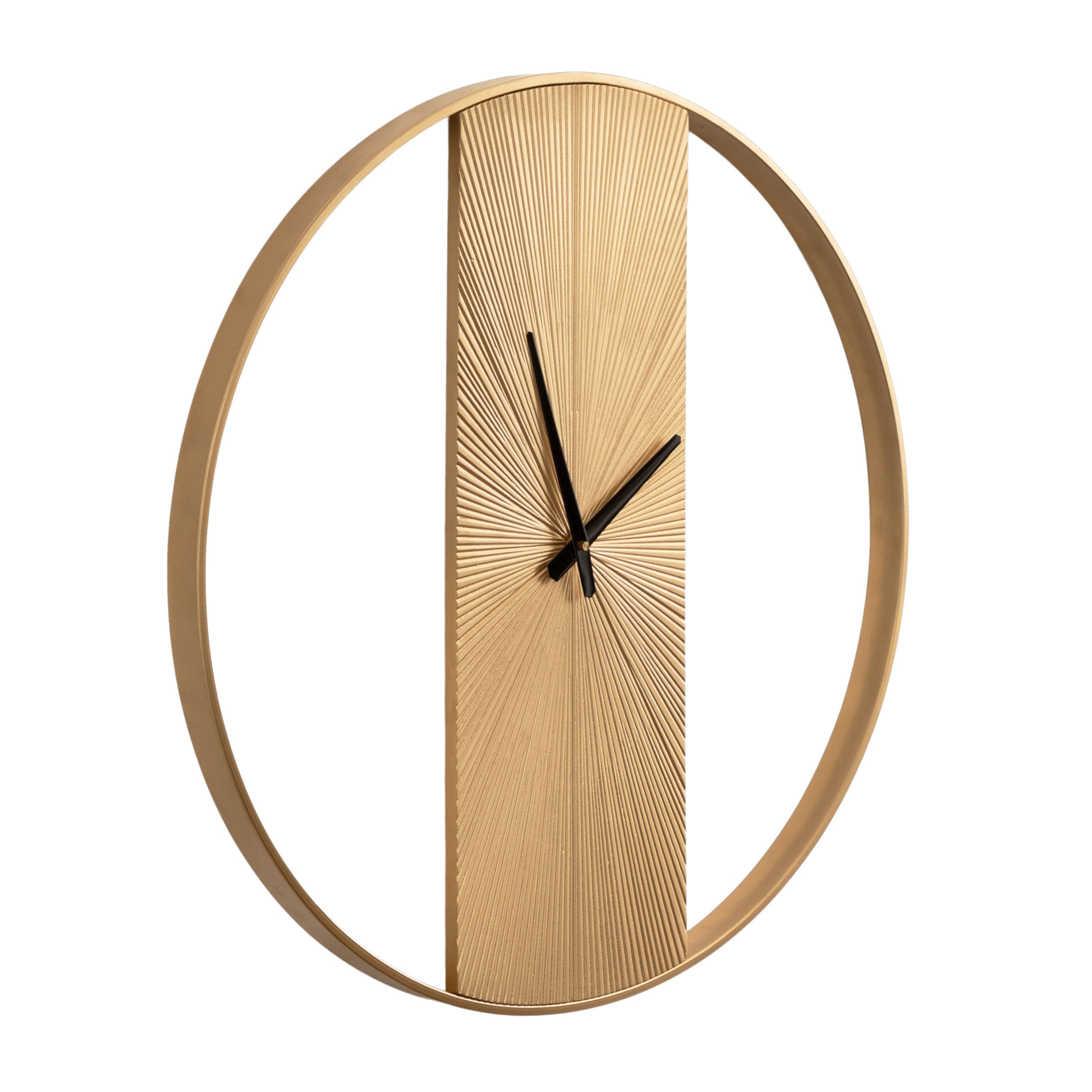 Number Less Clockl Kate and Laurel Ladd Modern Numberless Embossed Wood and Metal Round ...
