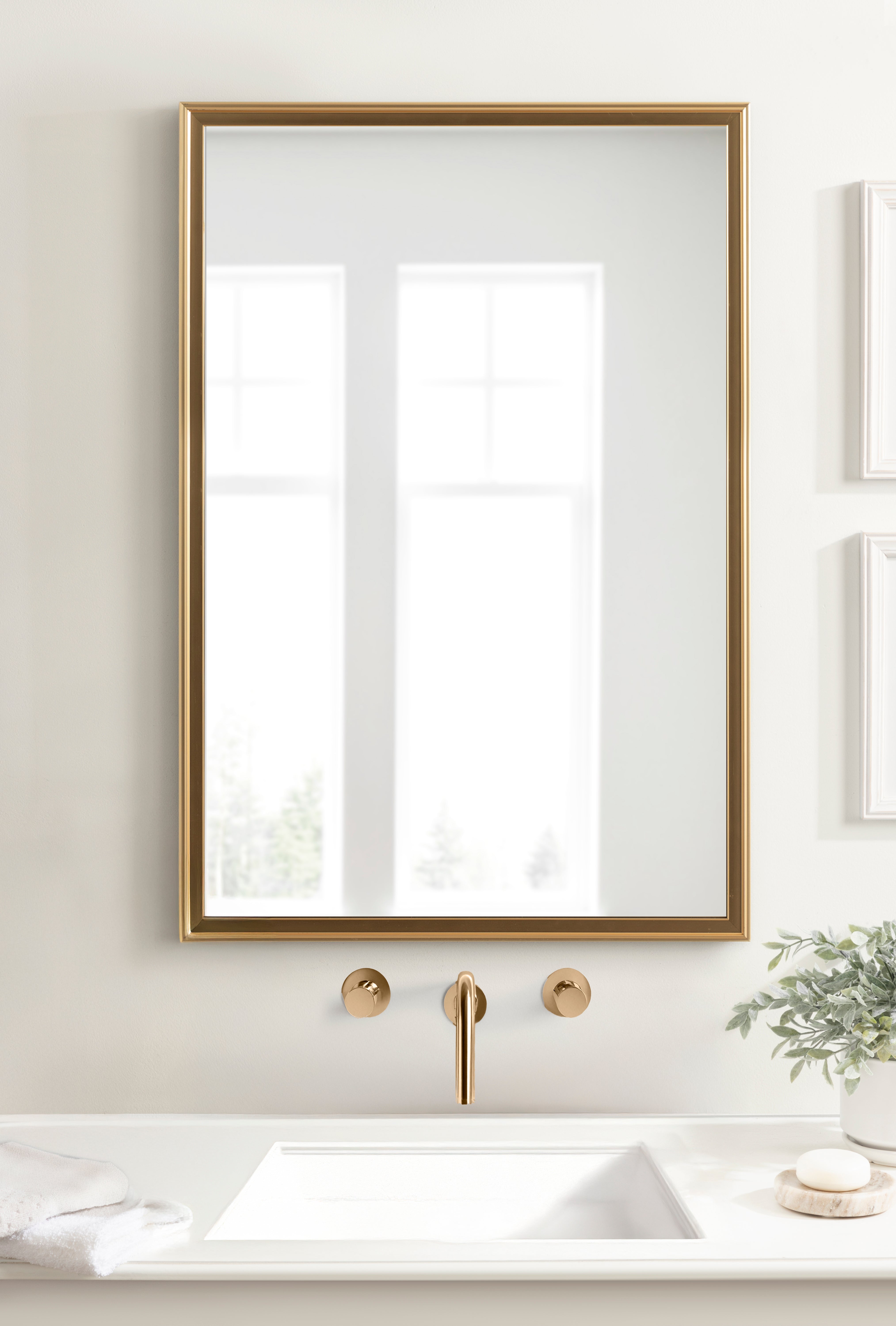 Rectangle Mirror Gold 26x38 6