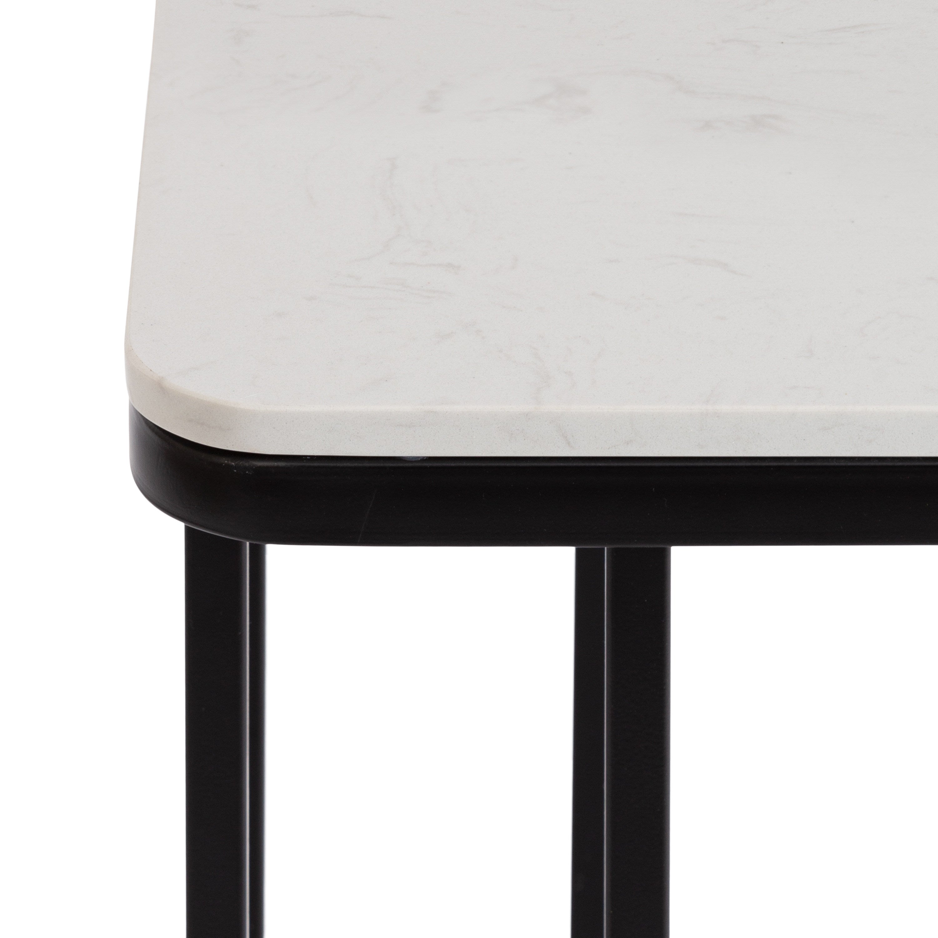Credele Cultured Marble and Metal Accent C-Table