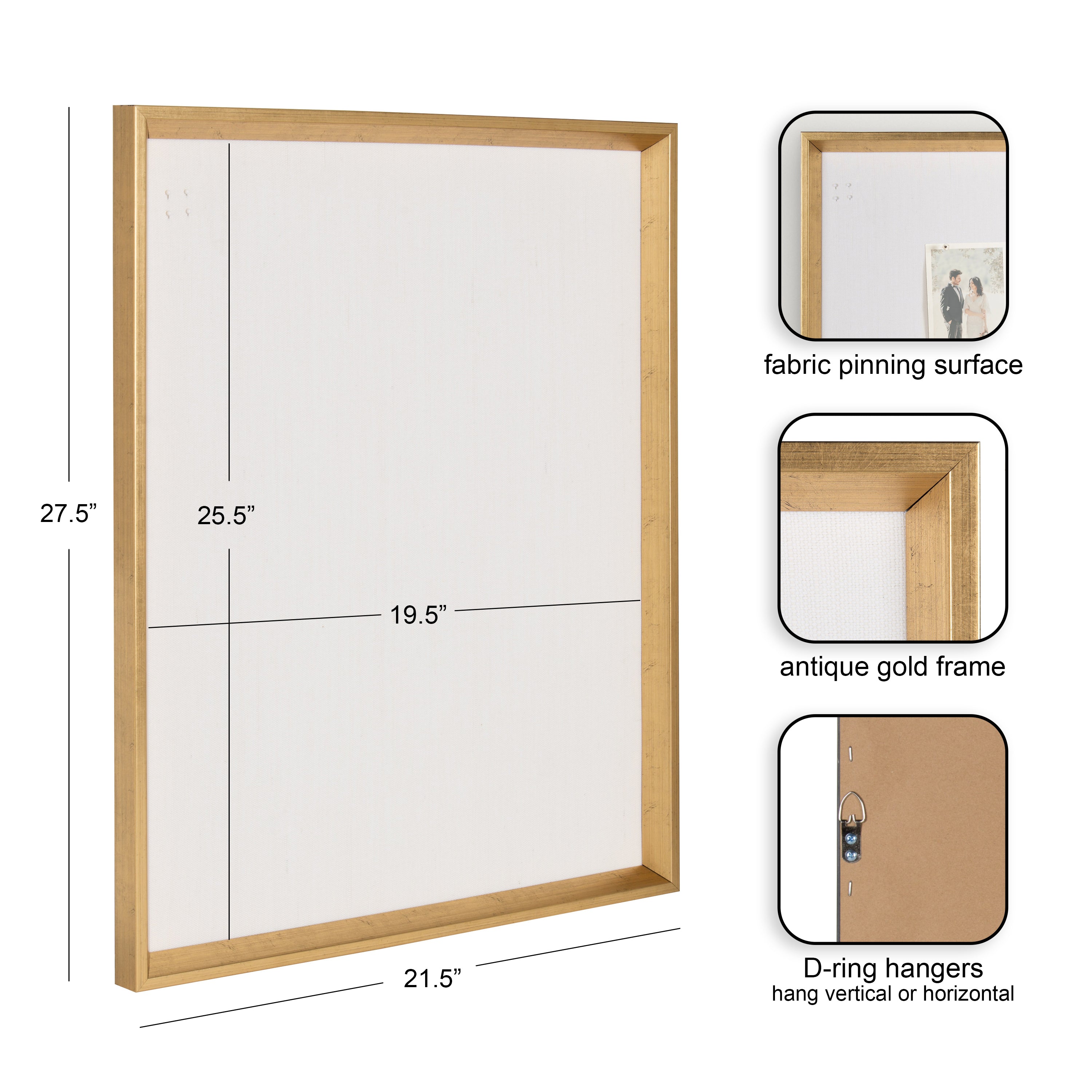 Pinboard Gold 21.5x27.5 2