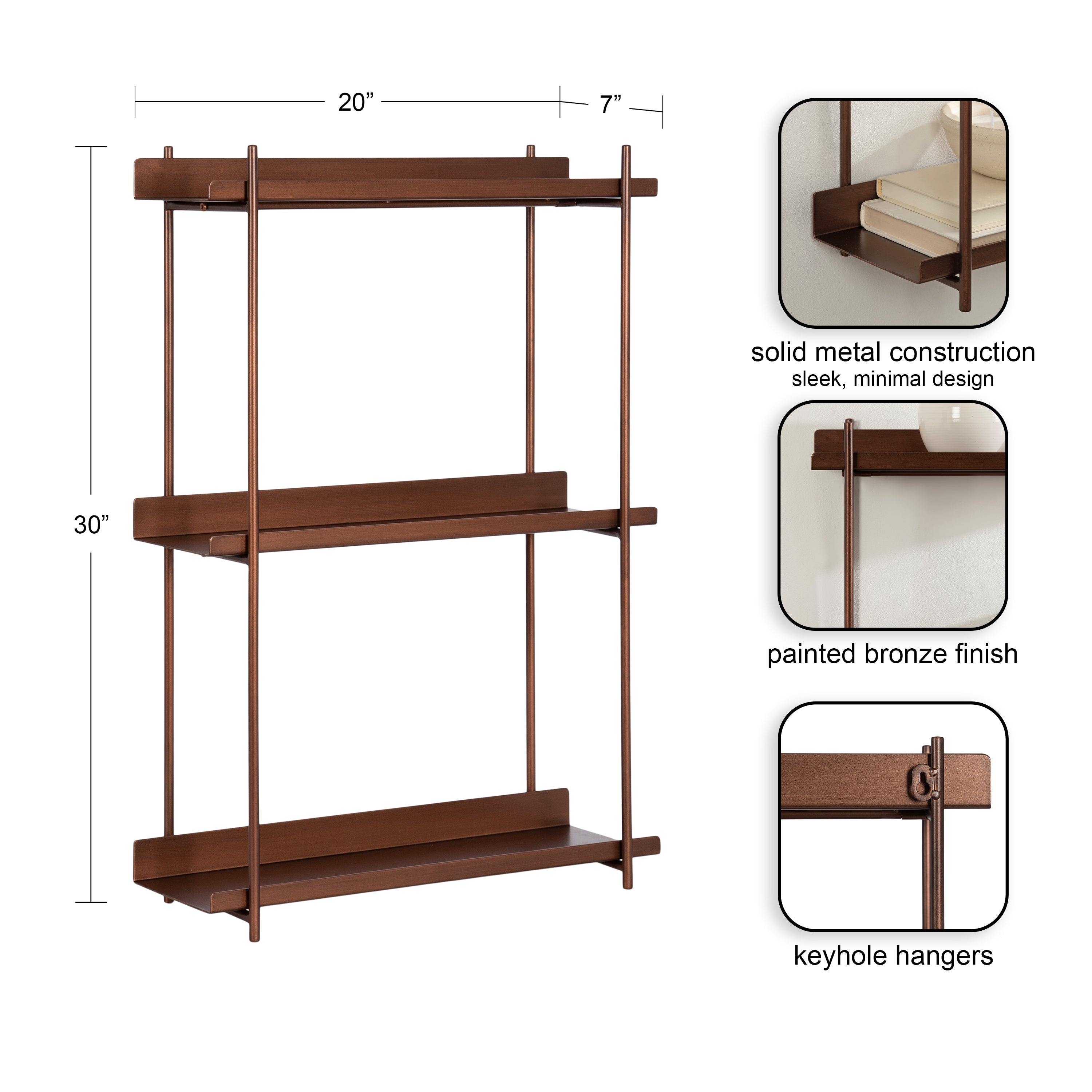 Accent Shelf Bronze 20x7x30 2