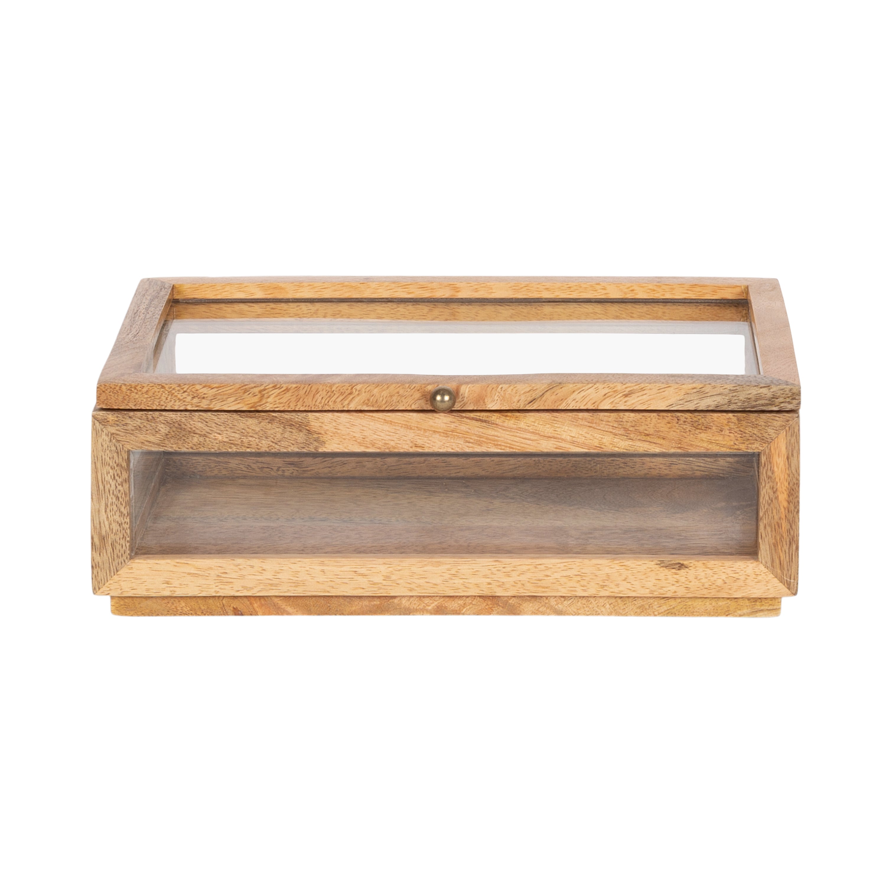 Curiel Decorative Wood and Glass Storage Box