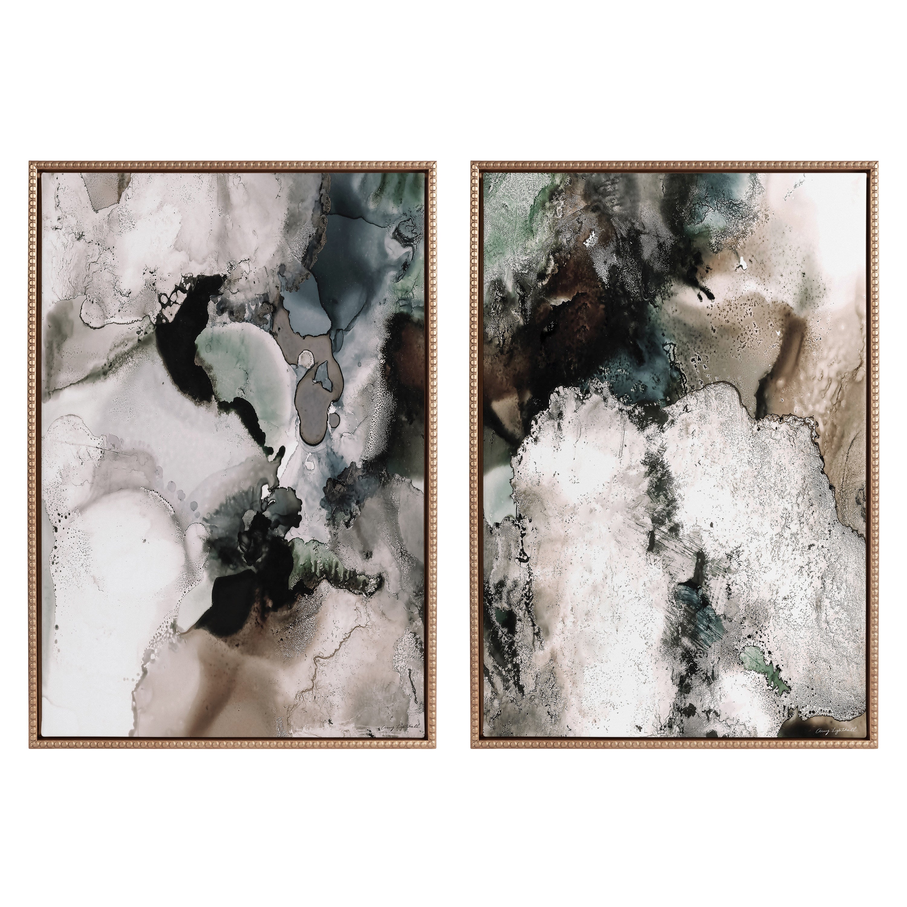 Sylvie Beaded Contour Flow I and II Framed Canvas Art Set by Amy Lighthall