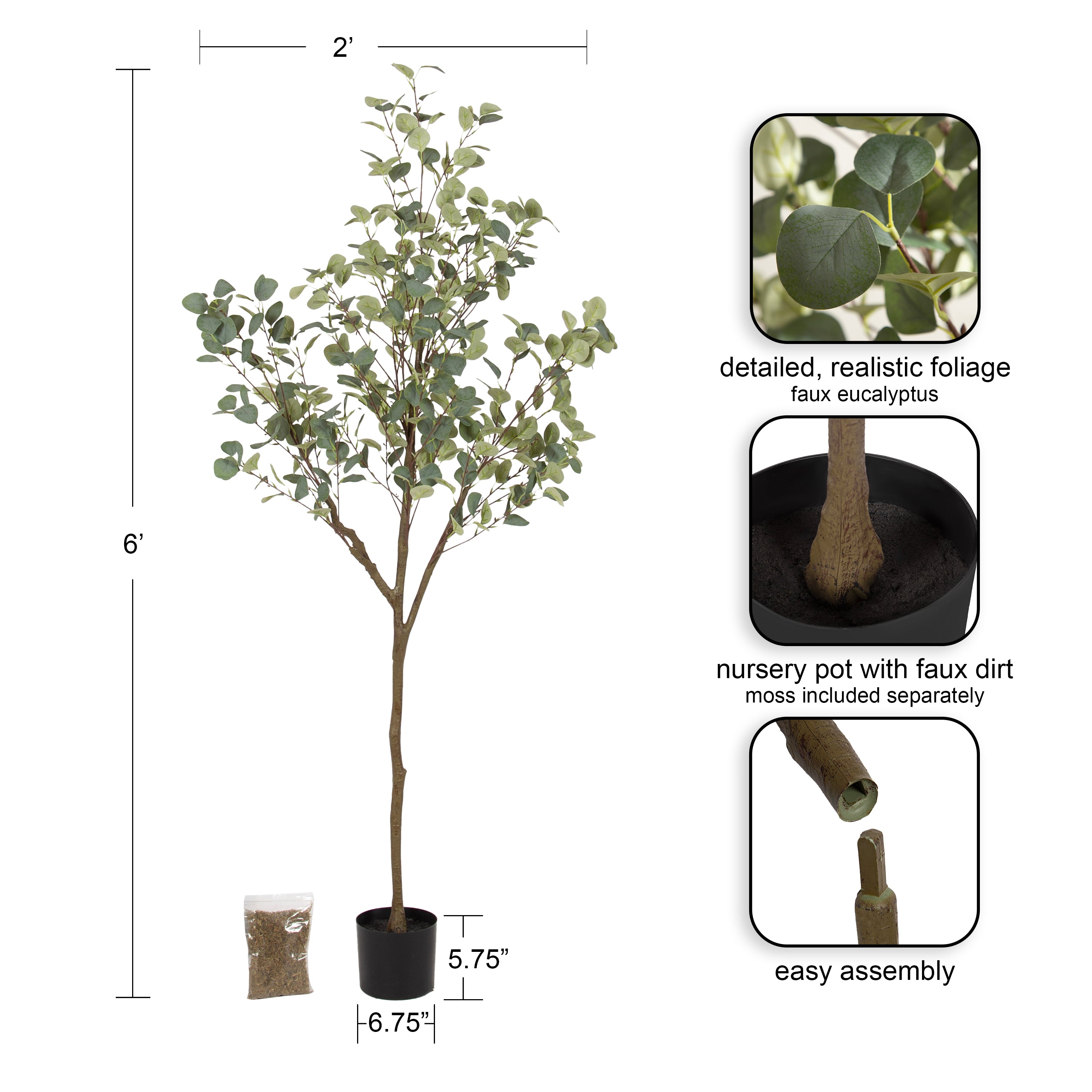 Faux Tree Green 6' 2
