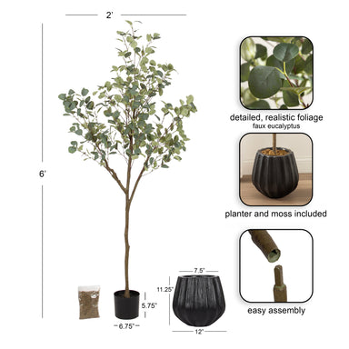 Faux Tree Black 6' 2