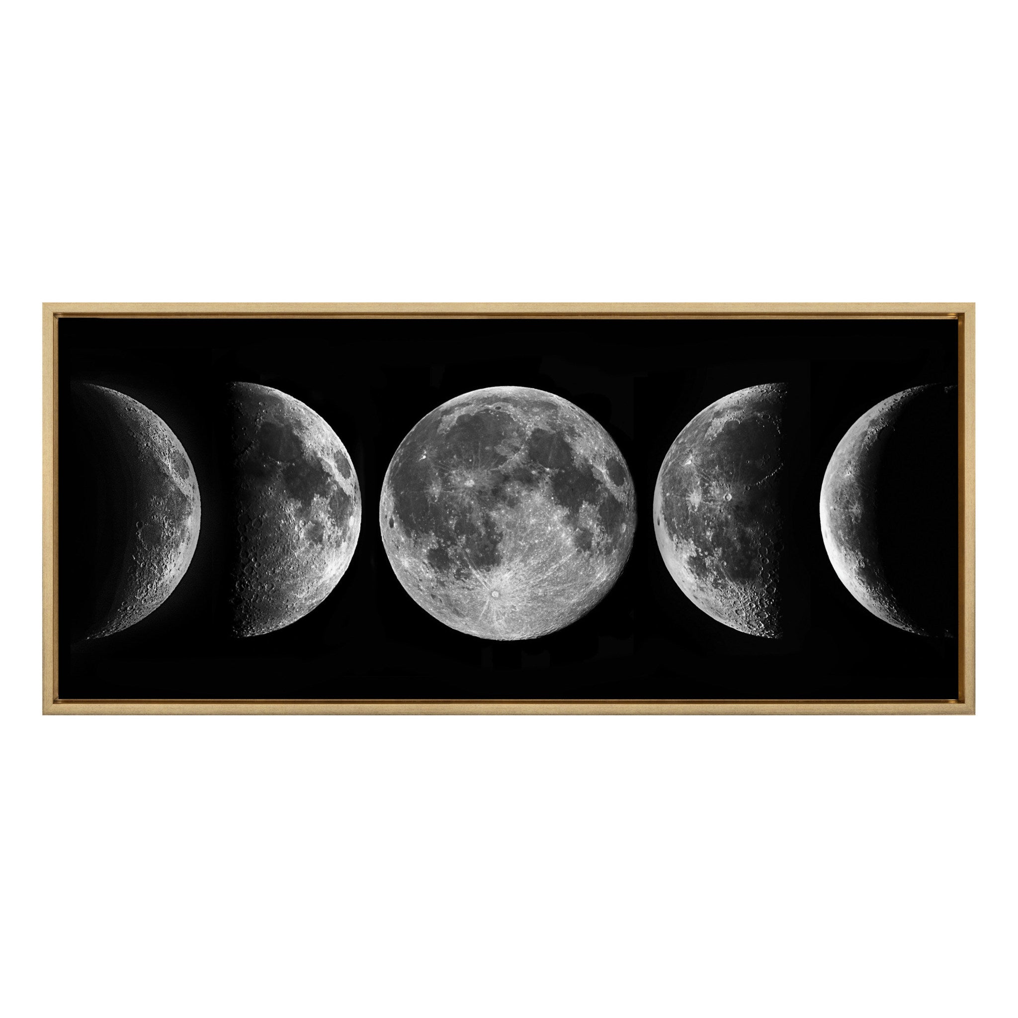 Kate and Laurel Sylvie Phases of the Moon Framed Canvas Wall Art