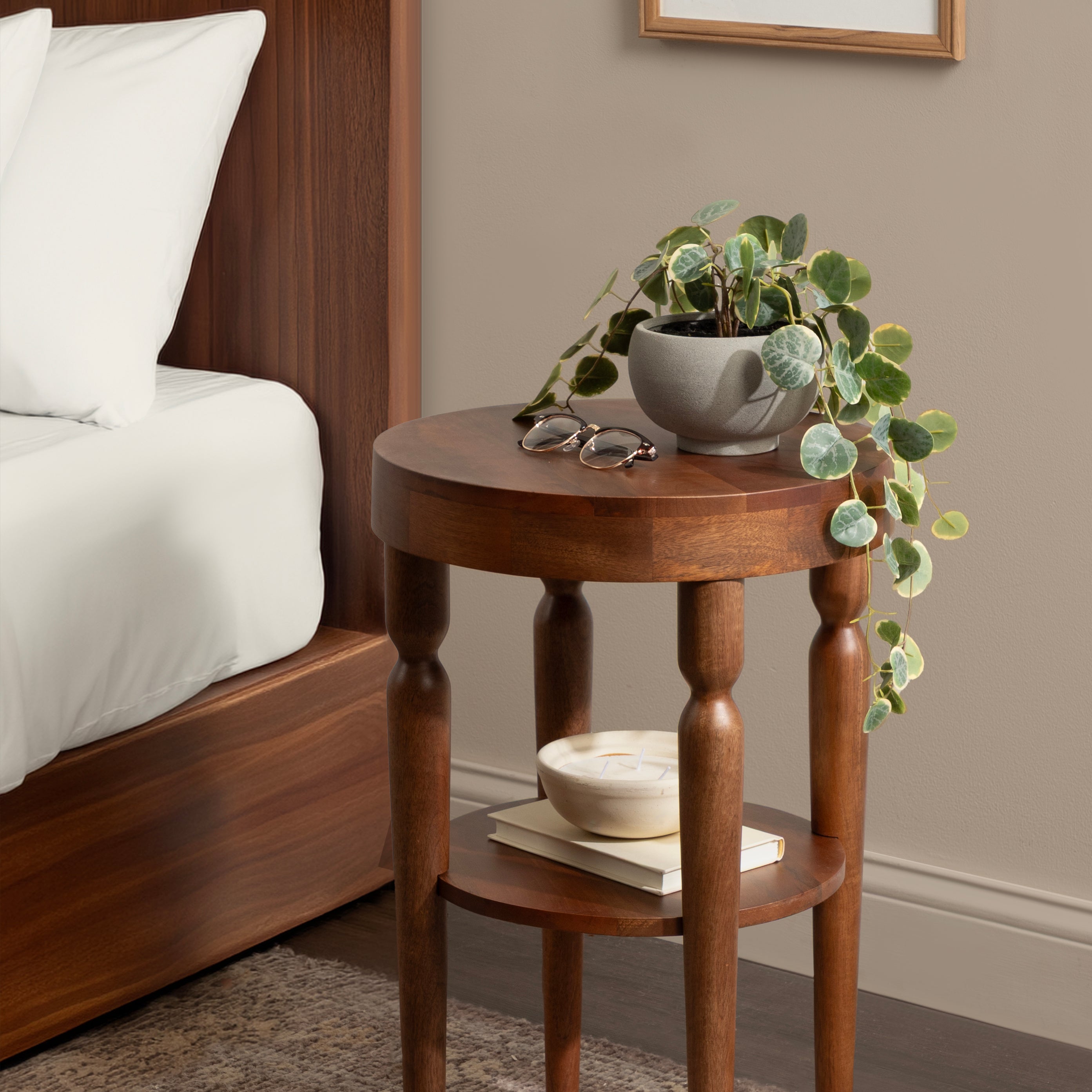 Side Table 16x16x24 Walnut Brown 7