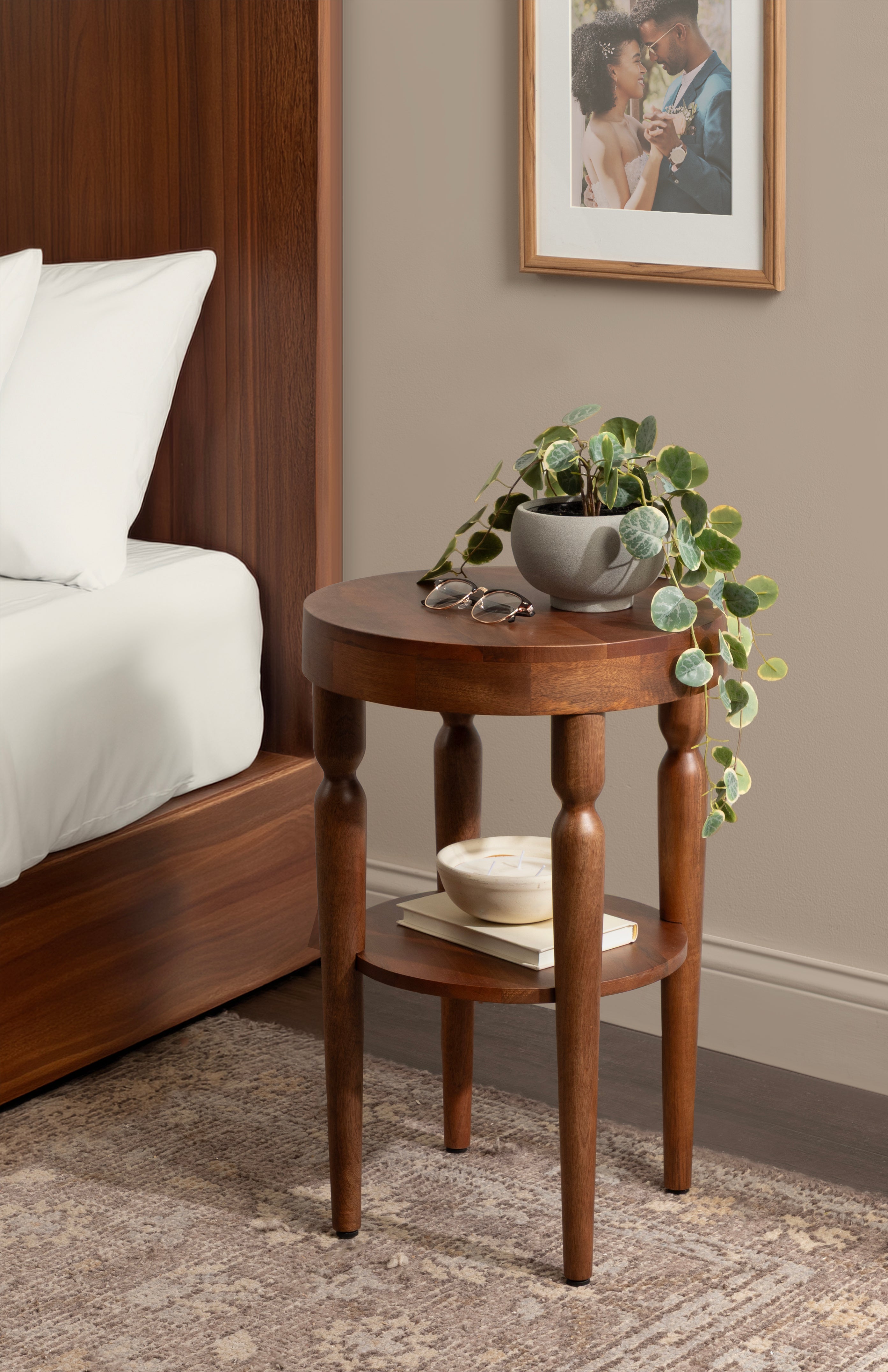 Side Table Walnut Brown 16x16x24 7