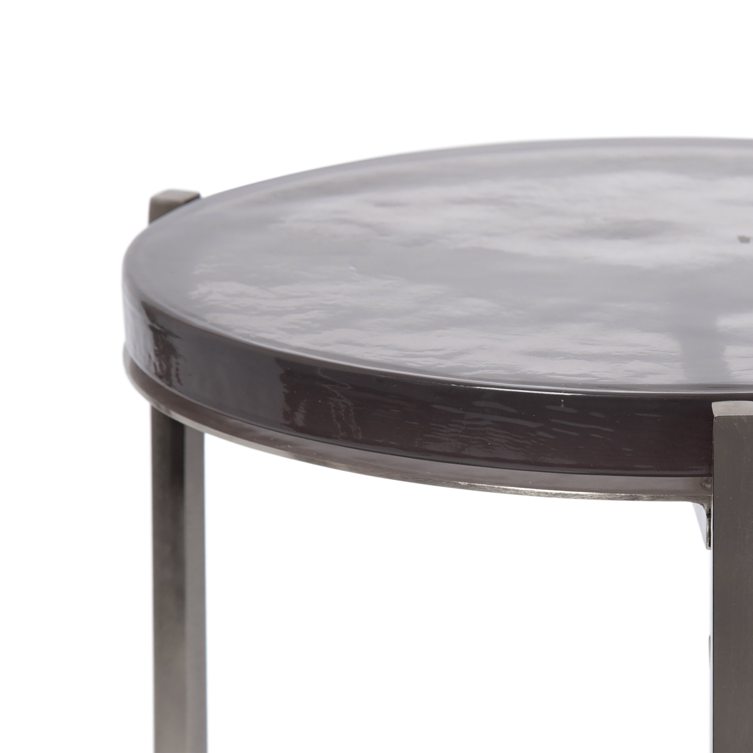 Side Table Gray Silver 13x13x24 3