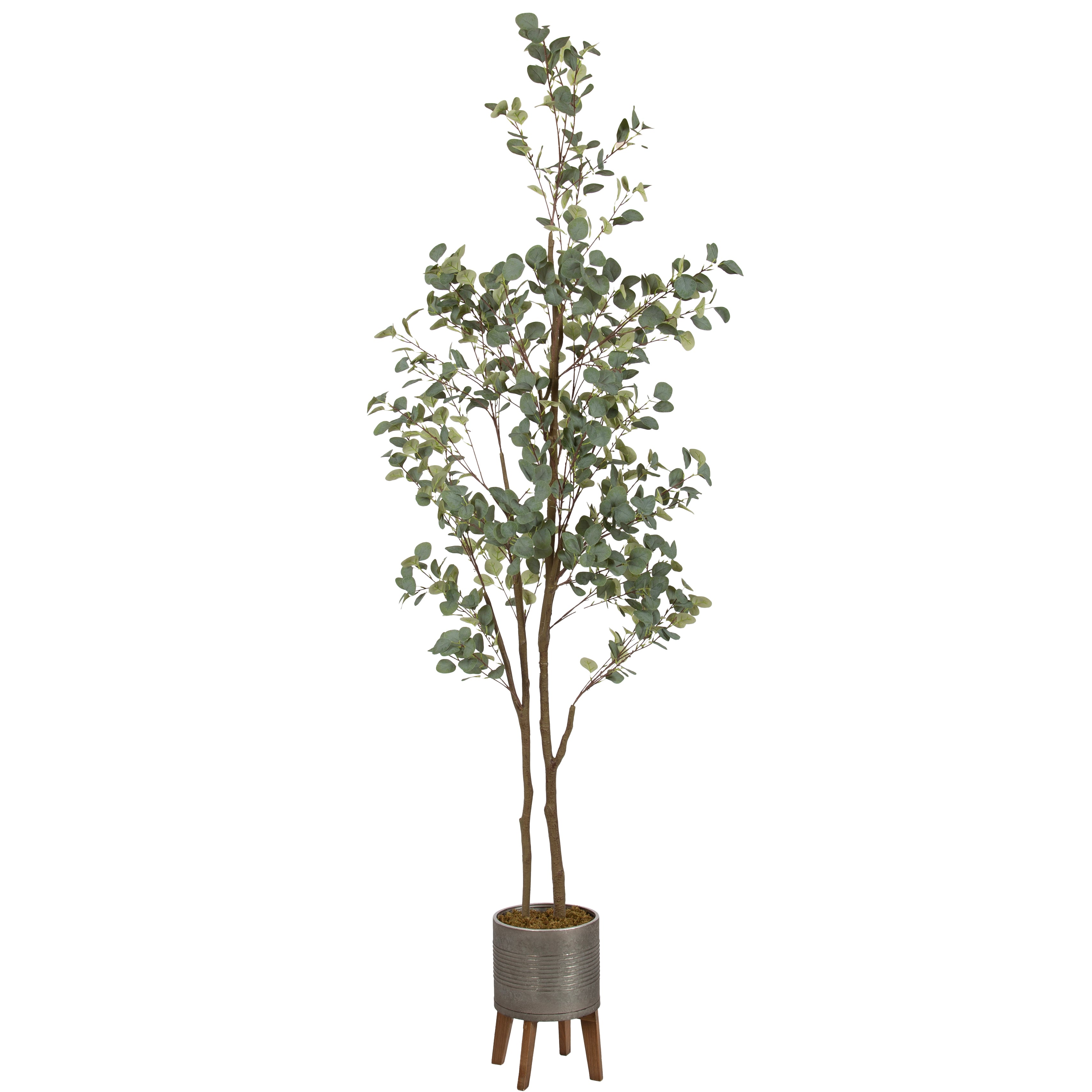Faux Tree Pewter Rustic Brown 8.5' 1