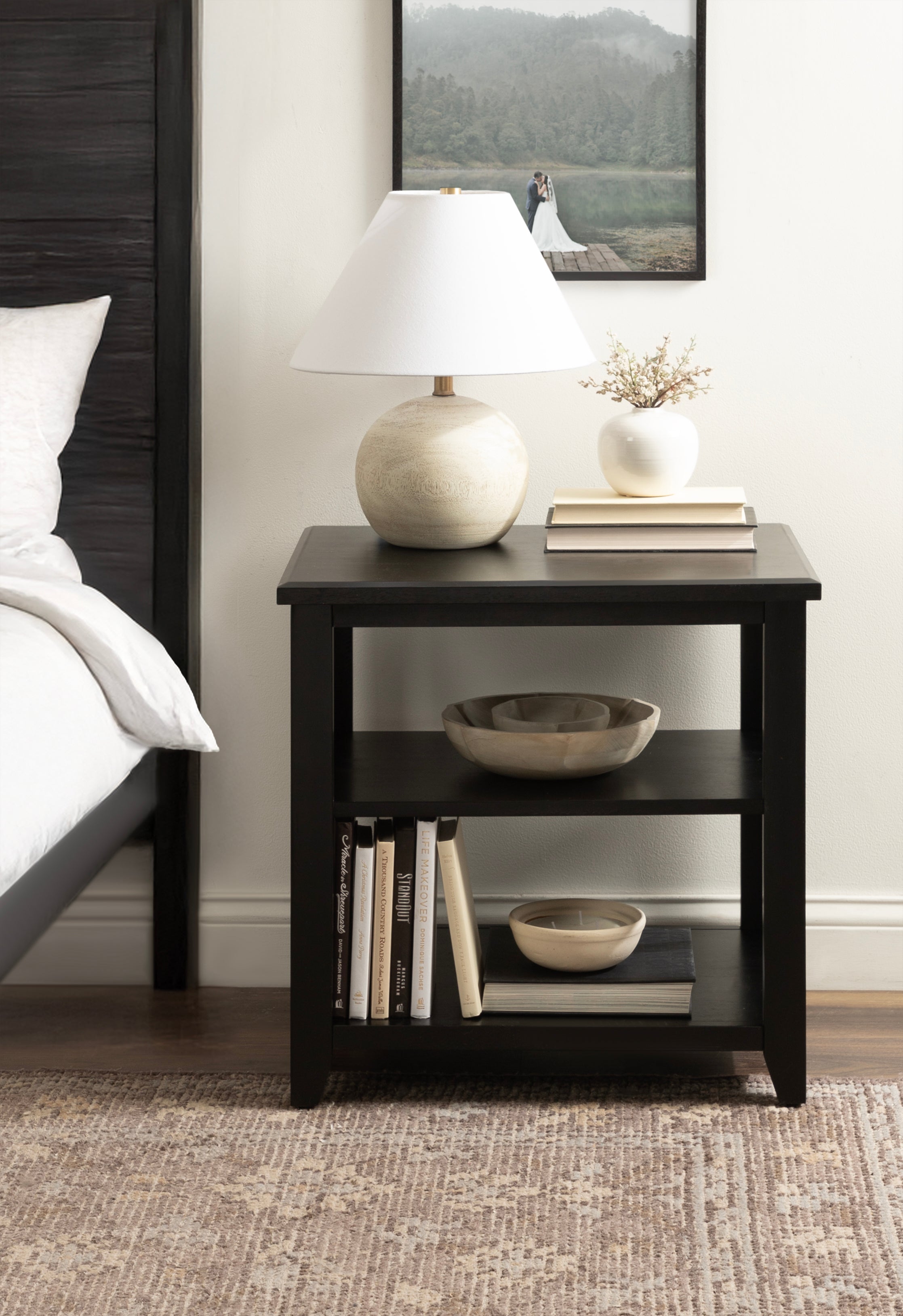 Side Table Black 23x18x24 7