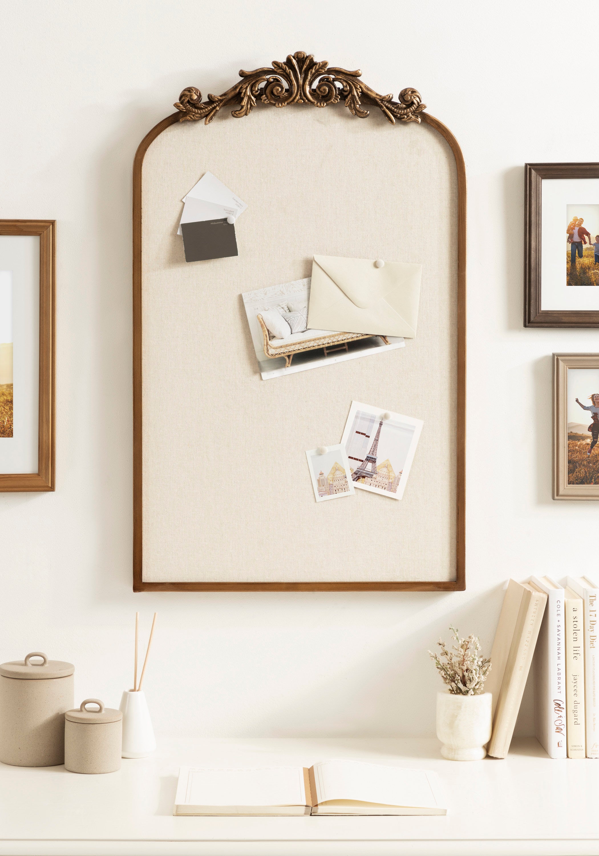 Kate and Laurel Arendahl Vintage Decorative Arched Pinboard, 19 x 31 ...