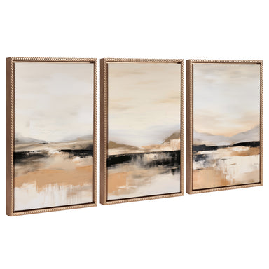 Art Set 3 Piece Set 18x24 Sylvie Beaded Dark Gold 1