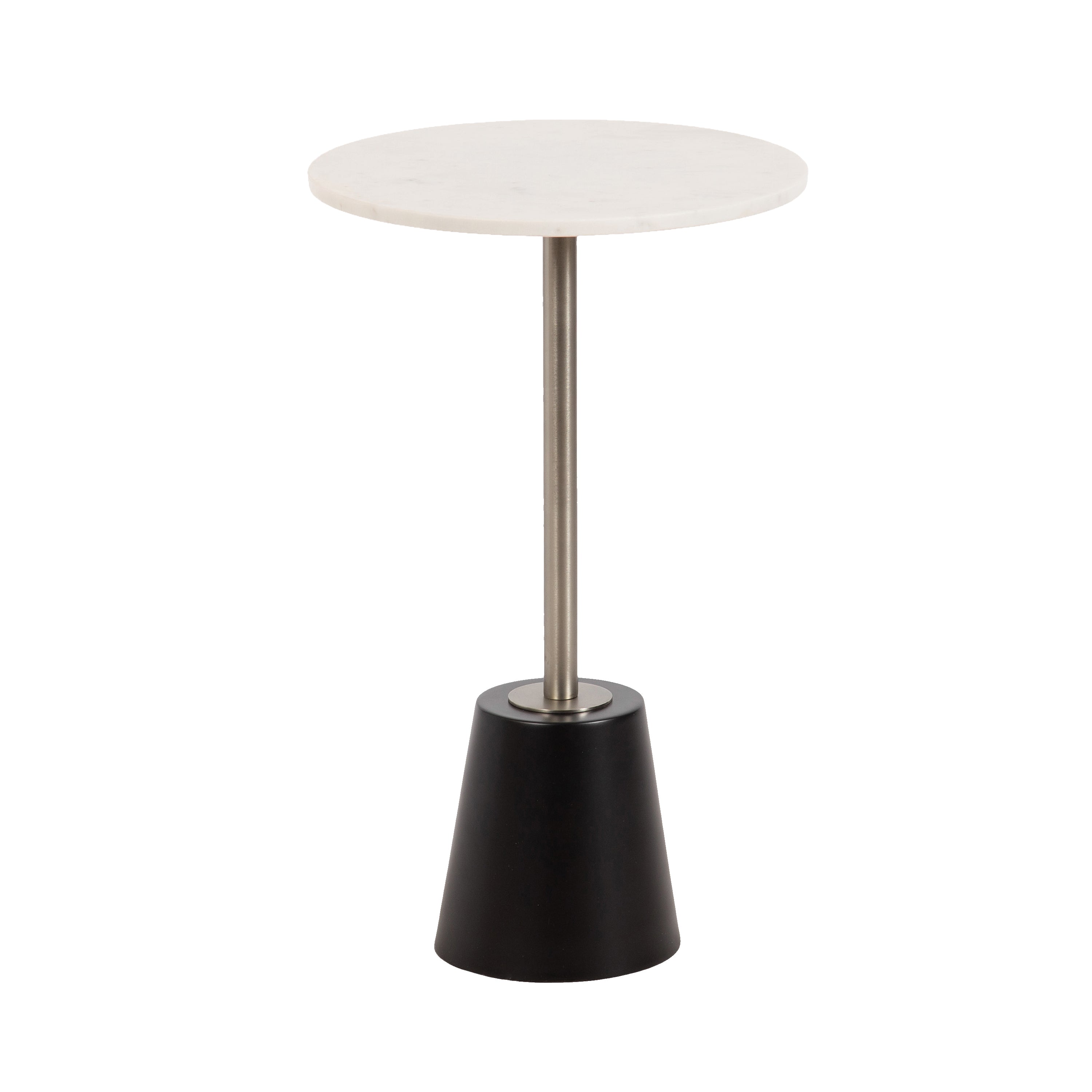 Side Table White Black 14x14x24 1