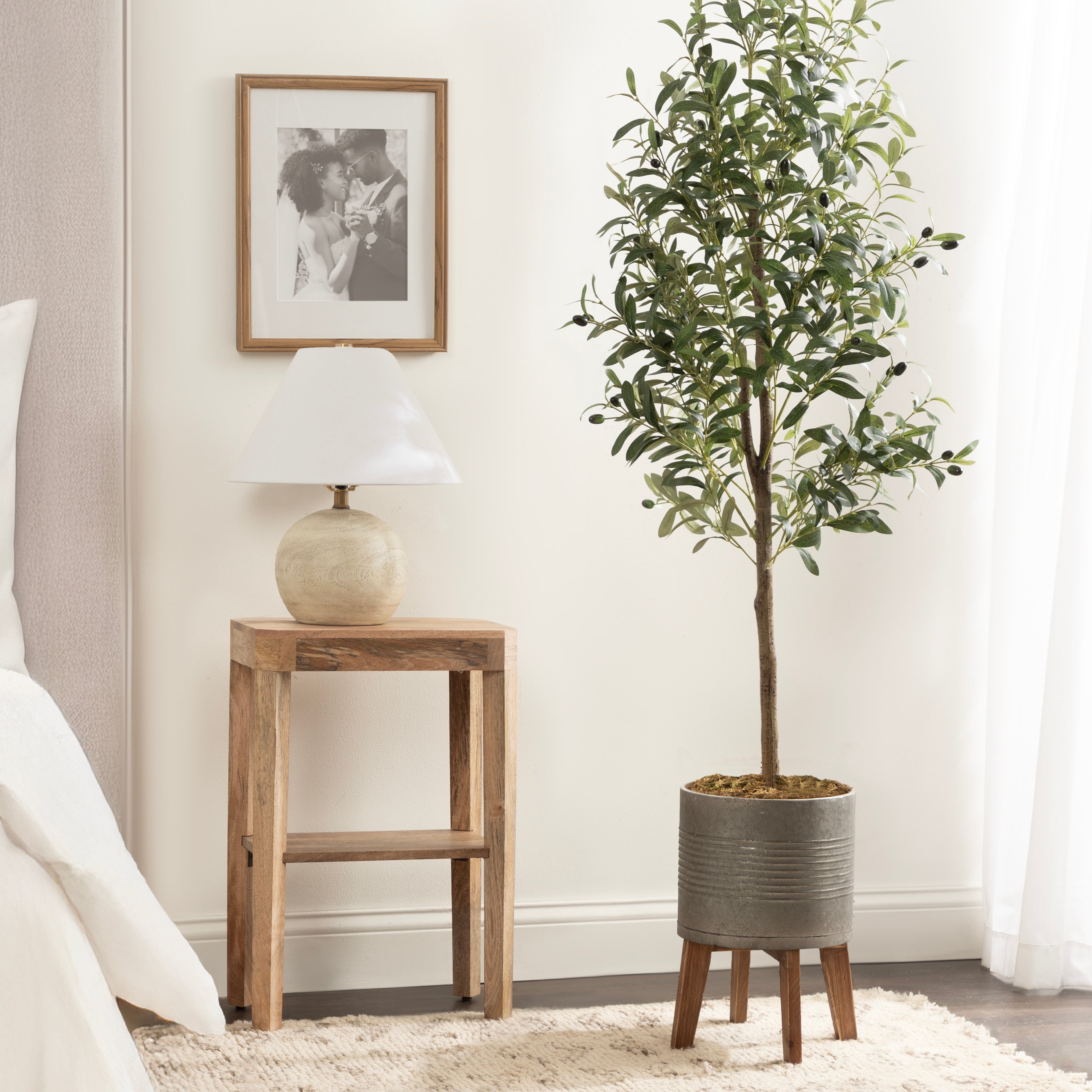 Faux Tree 5.5' Pewter Rustic Brown 8
