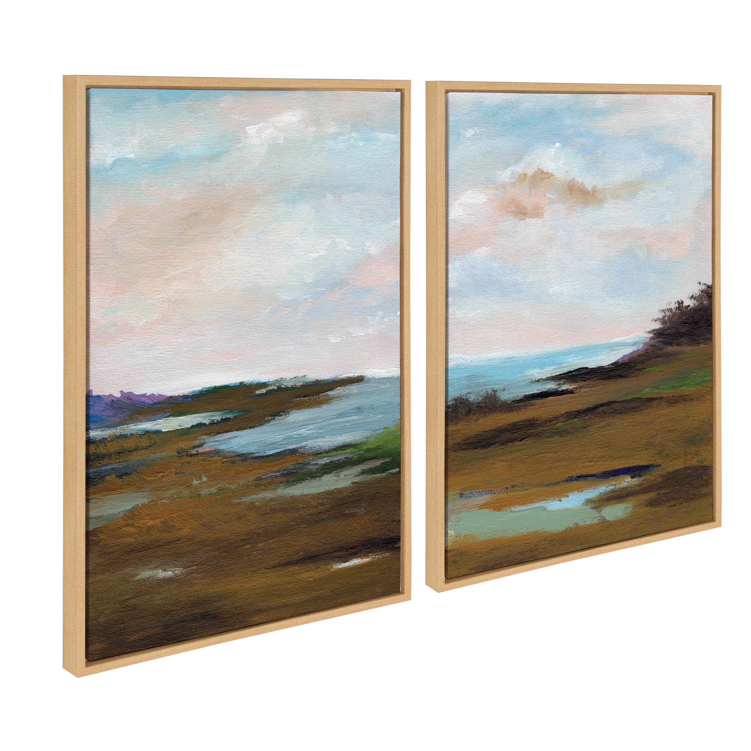 Sylvie Umber Coast and Umber Coast II Framed Canvas Art Set by Nikita Jariwala