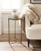 Side Table Clear Gold 13x13x24 6