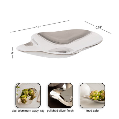 Serving Tray 15x11x2 Silver 2