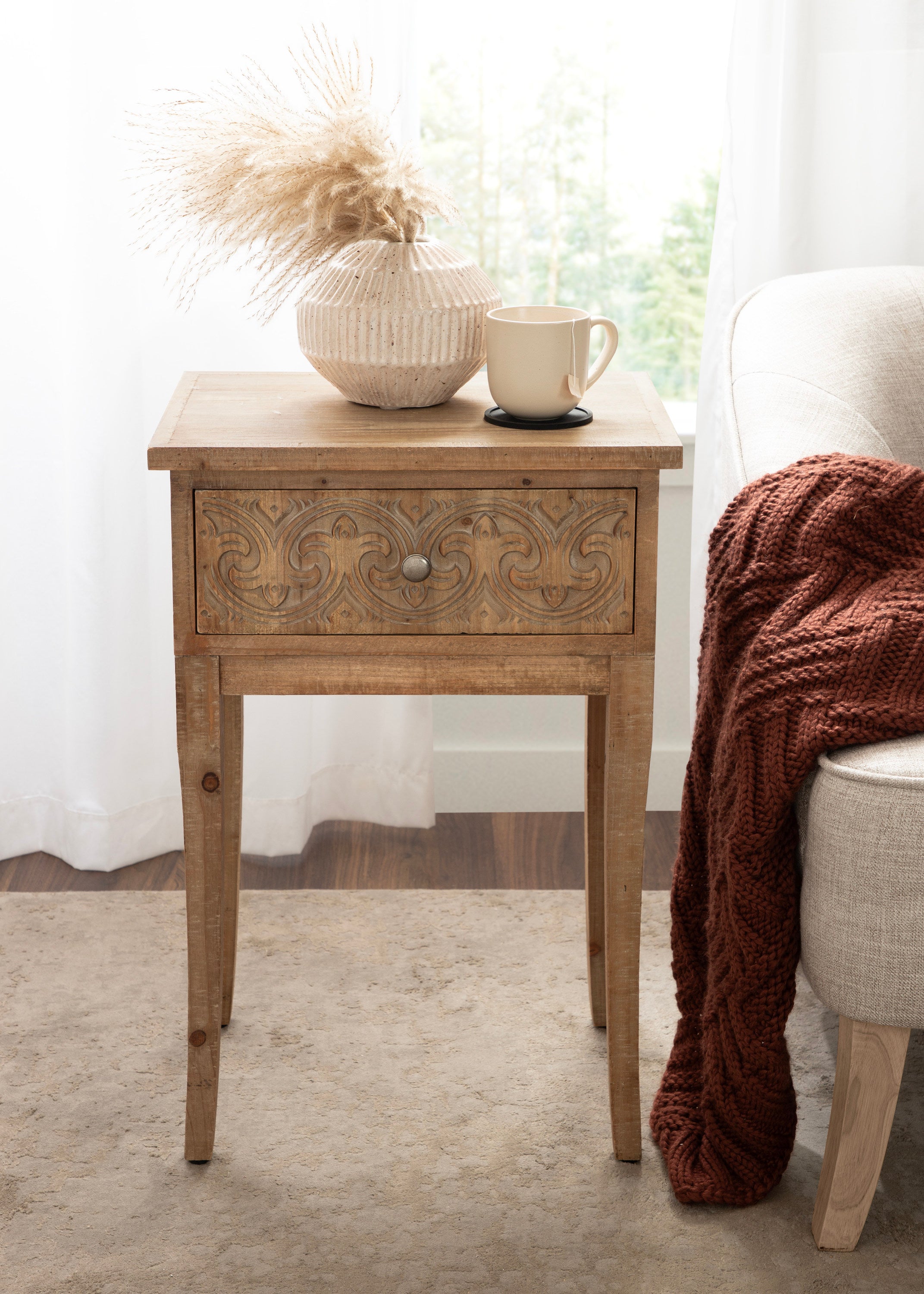 Cassetta Wood Side Table