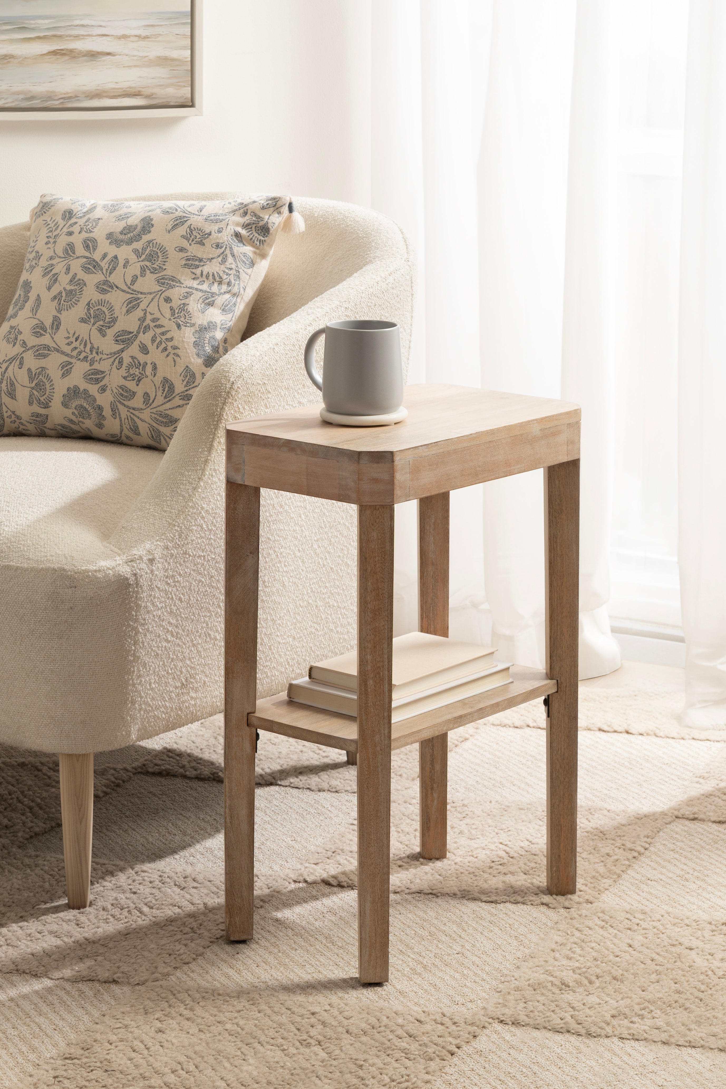 Side Table Natural Beige 16x10x25 6