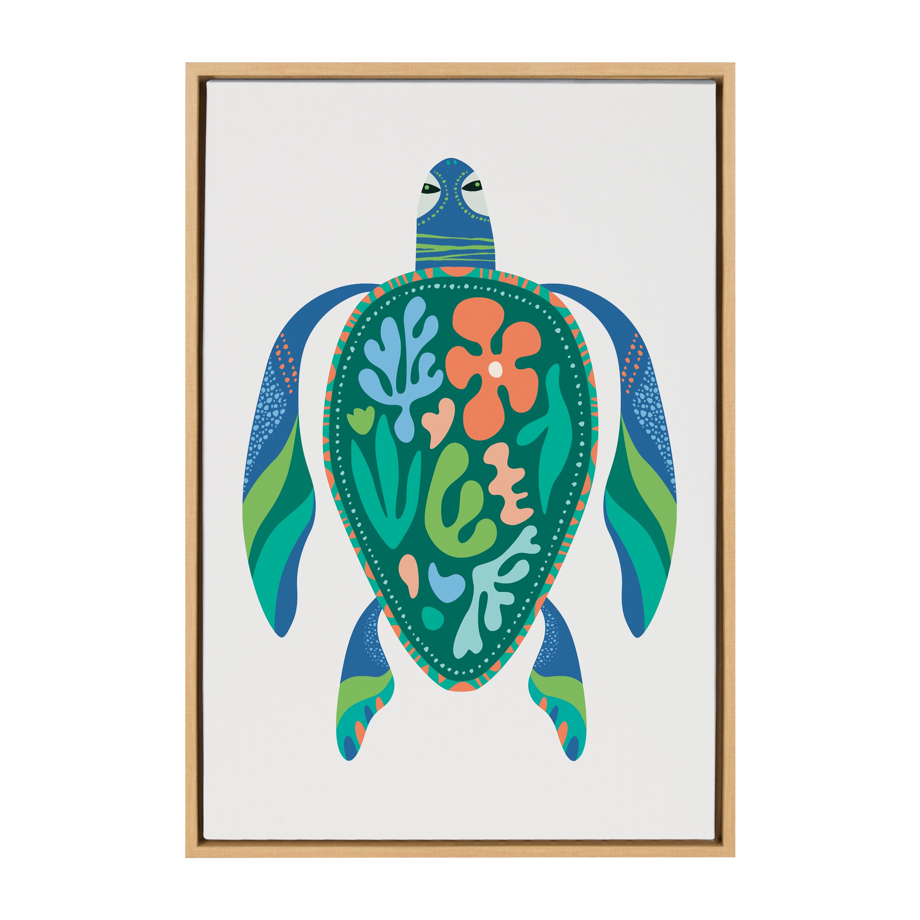 Sylvie MCM Sea Turtle Framed Canvas by Rachel Lee of My Dream Wall