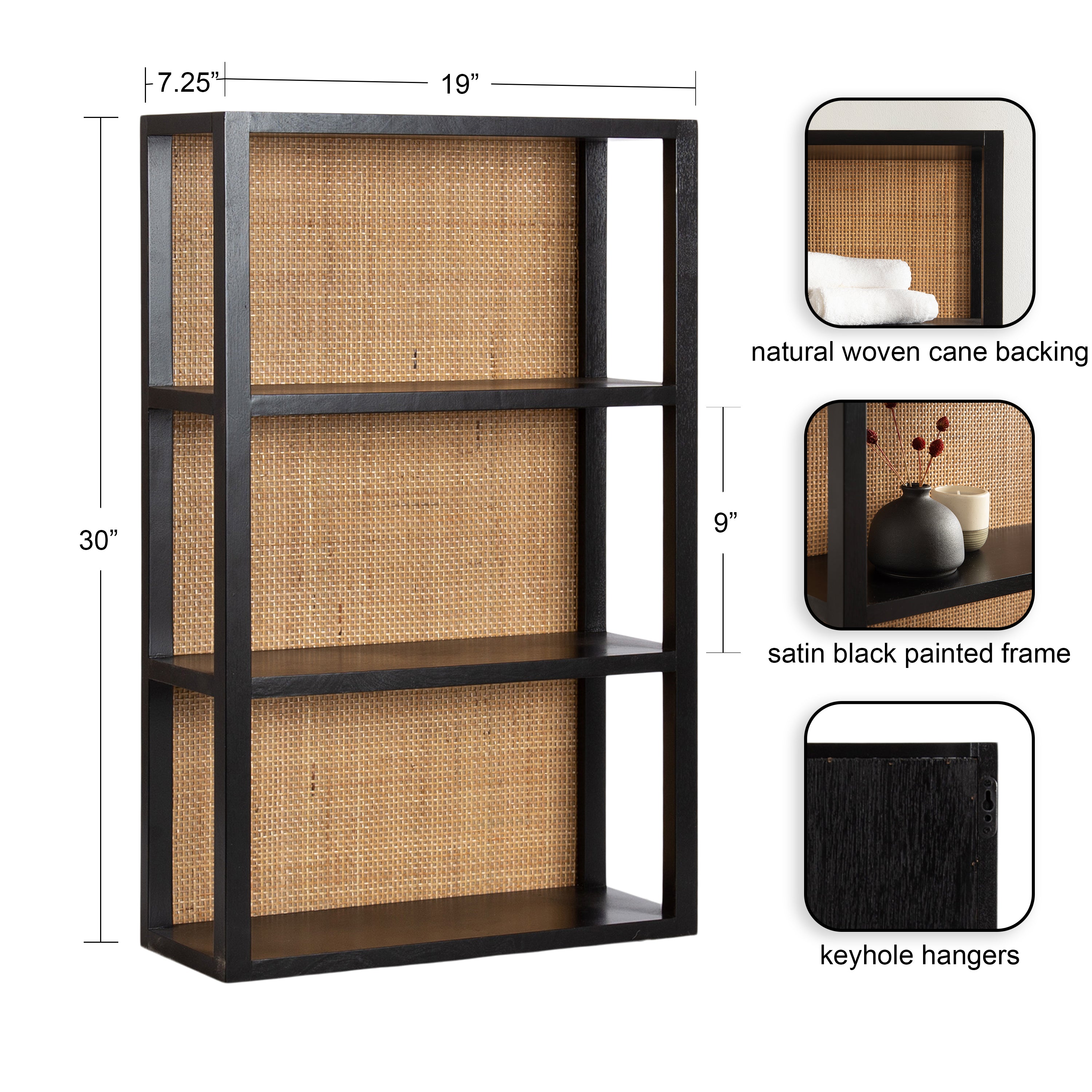 Accent Shelf Black 19x30 2