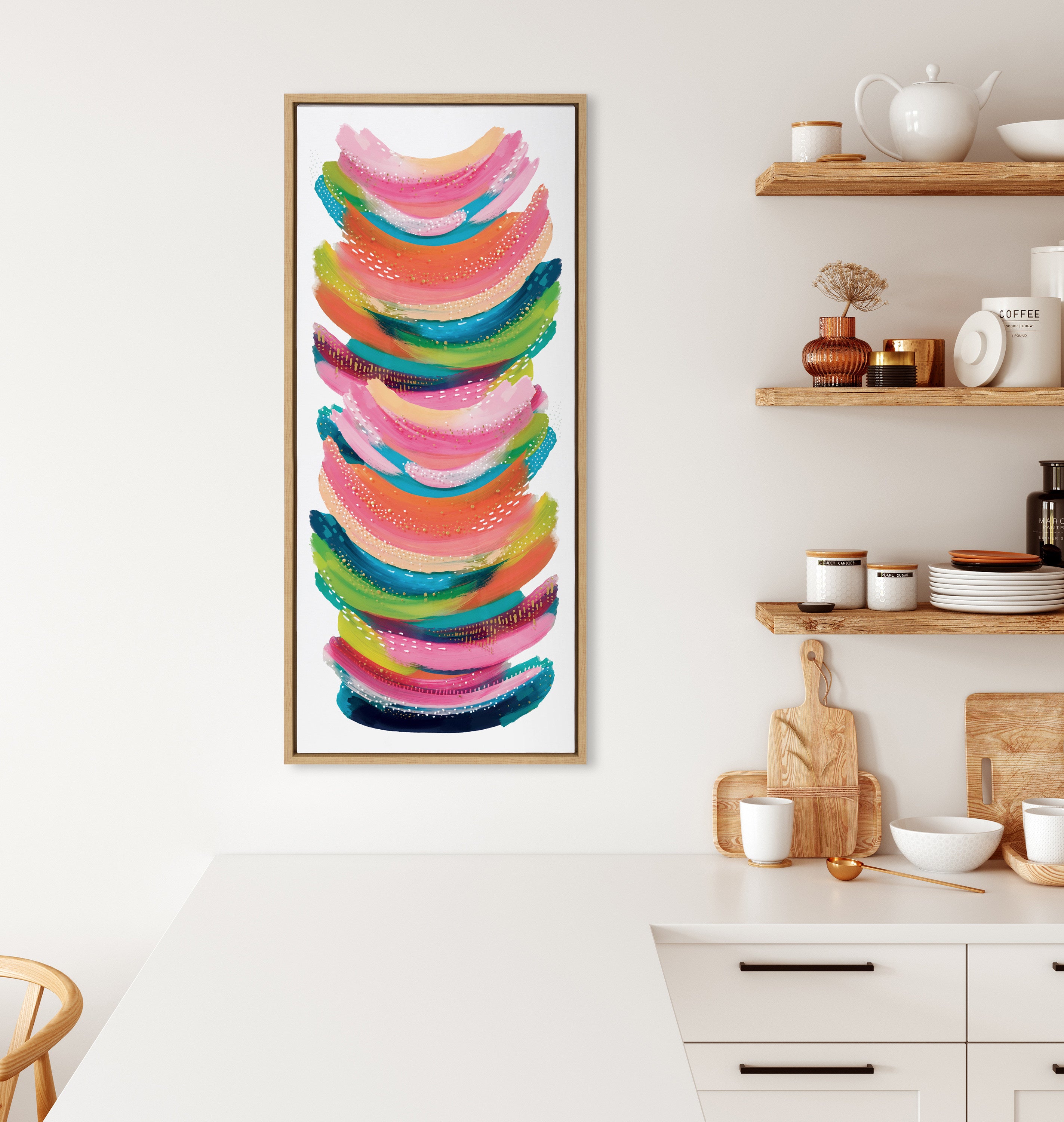 Sylvie Bright Abstract Framed Canvas by Jessi Raulet of Ettavee