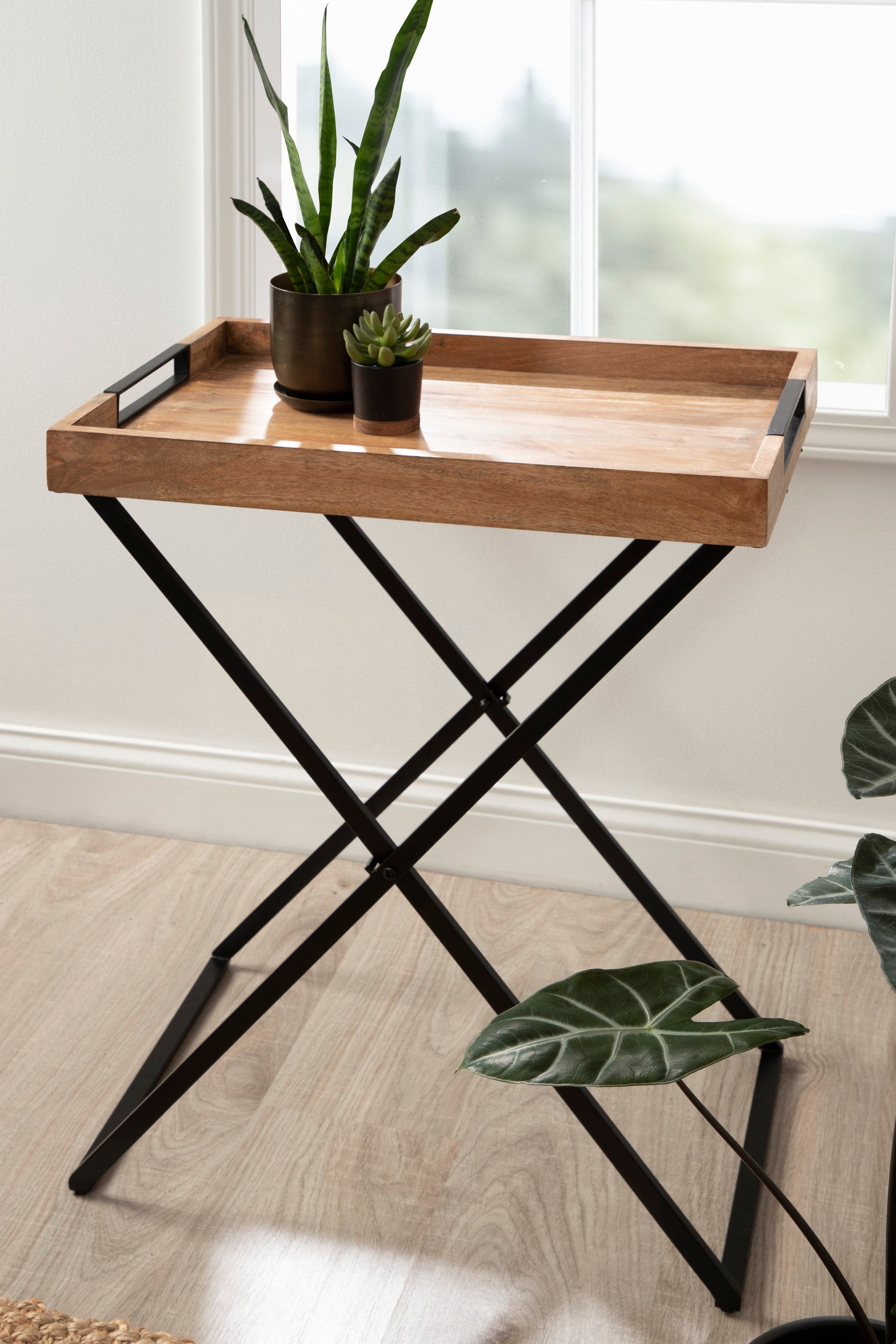 Heller Wood and Metal Tray Table