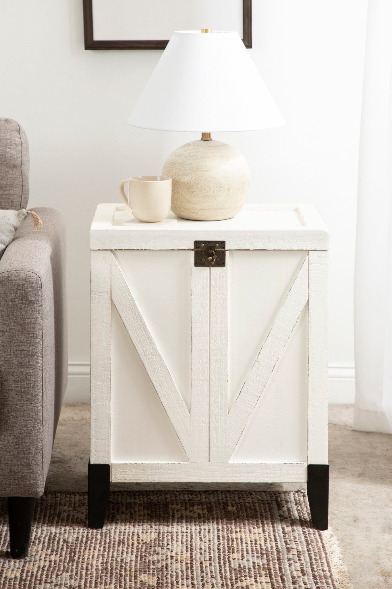 Cates Wood Side Table with Trunk Storage