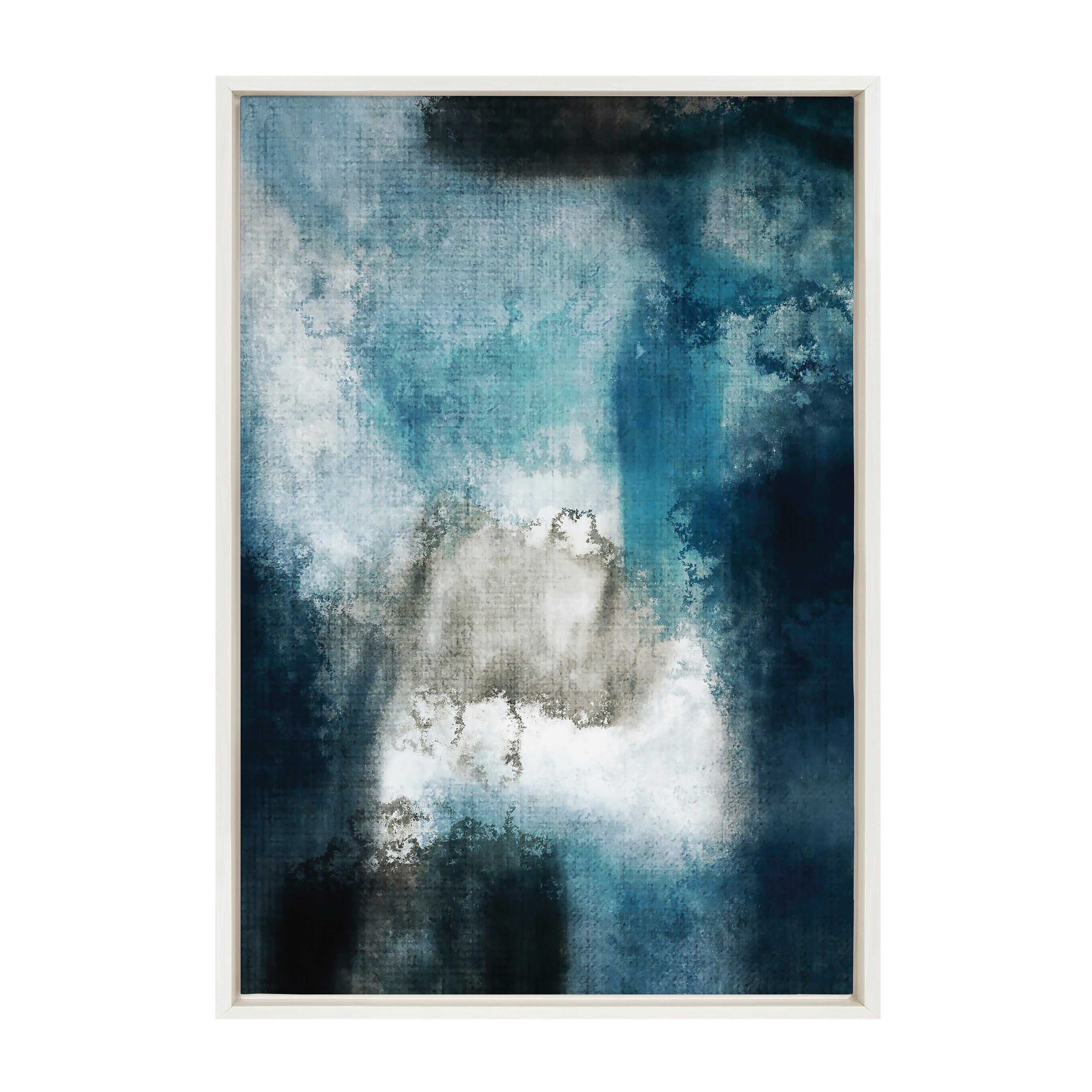 Sylvie Aqua Abstract 2 Framed Canvas by Amy Lighthall