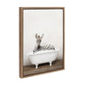 Sylvie Baby Zebra in Rustic Bath Framed Canvas by Amy Peterson Art Studio