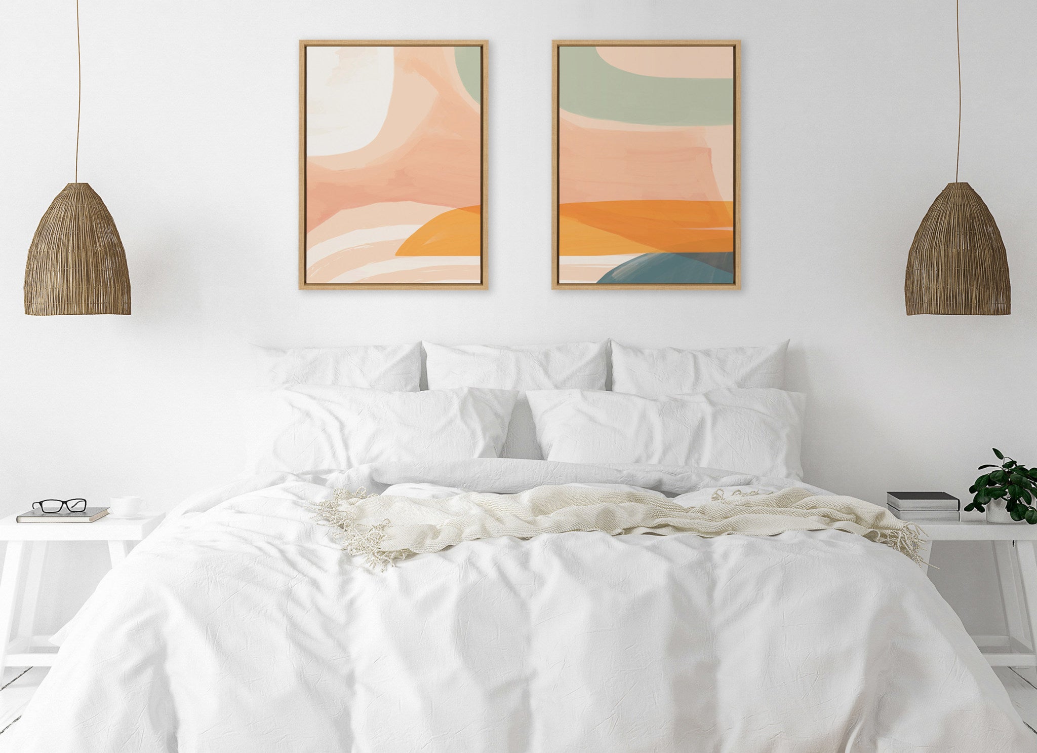 Sylvie Sunrise Over Marrakesh 1 and 2 Framed Canvas by Kate Aurelia Holloway