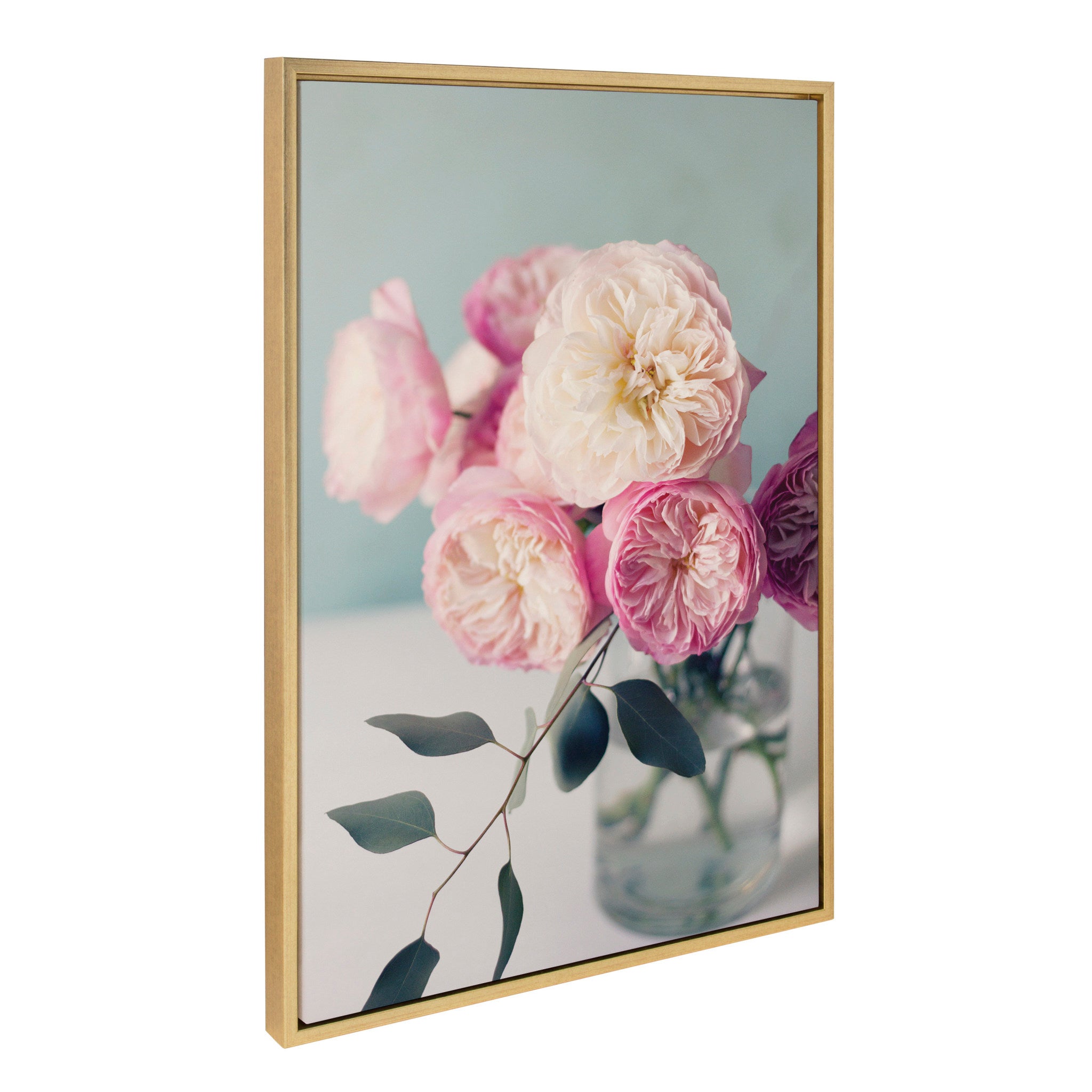 Sylvie Still Life Garden Roses Framed Canvas by Kristy Campbell
