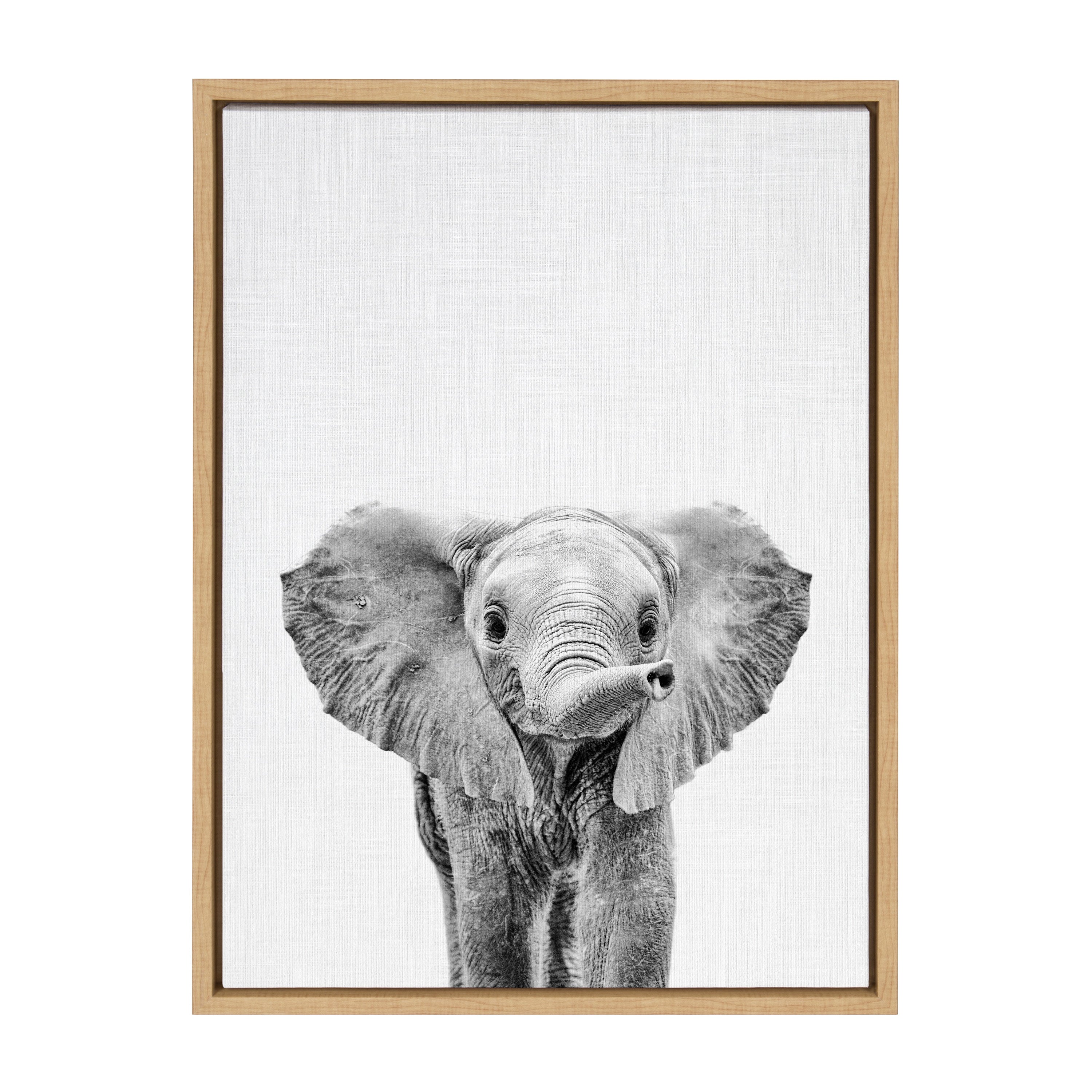 Sylvie Baby Elephant Framed Canvas by Simon Te