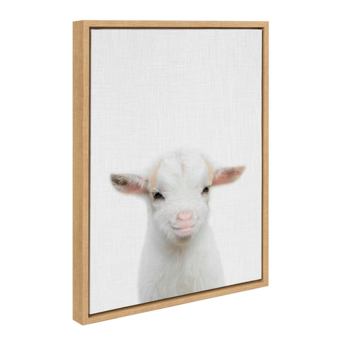Sylvie Goat Color Framed Canvas by Simon Te of Tai Prints