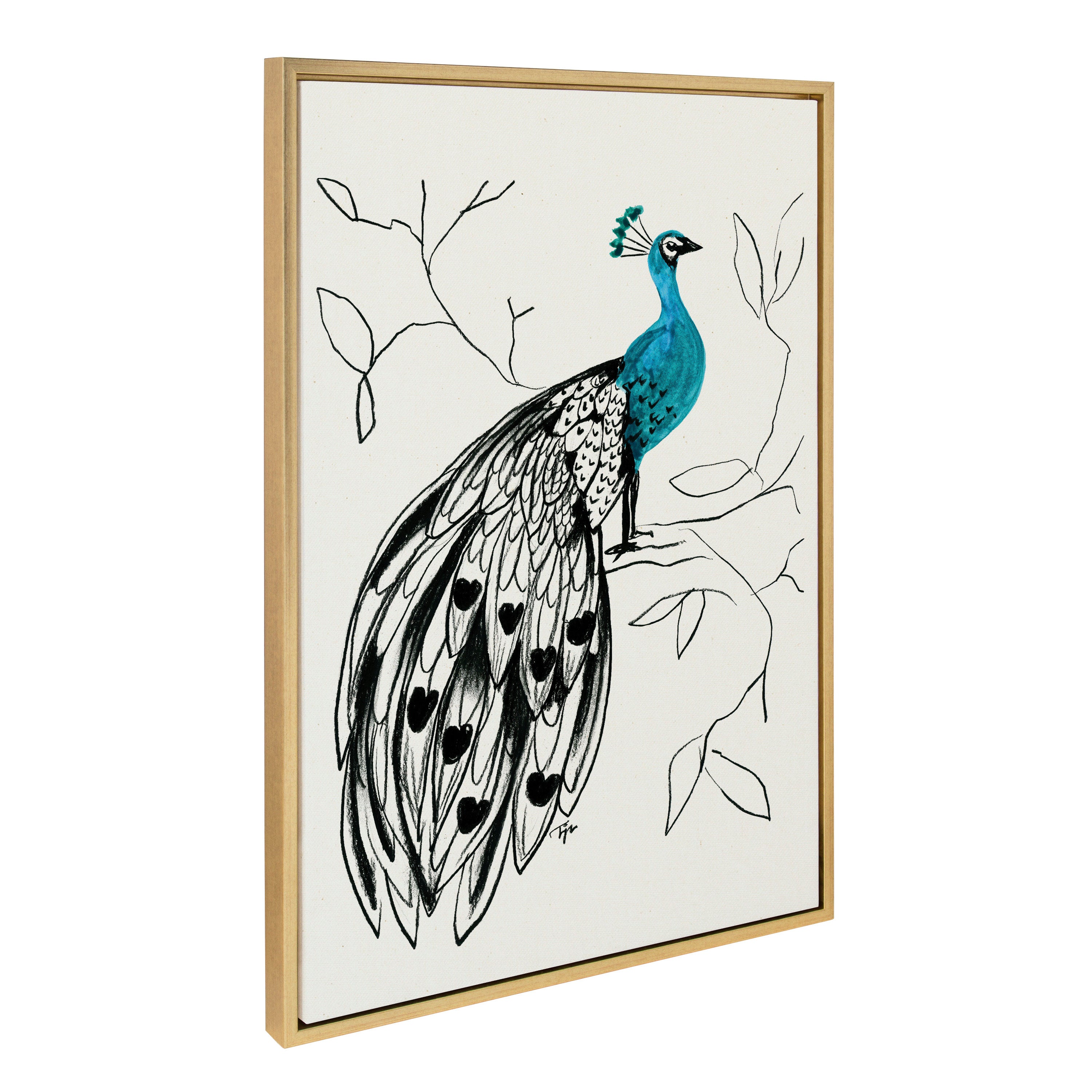 Sylvie 658 Peacock Framed Canvas by Teju Reval of SnazzyHues