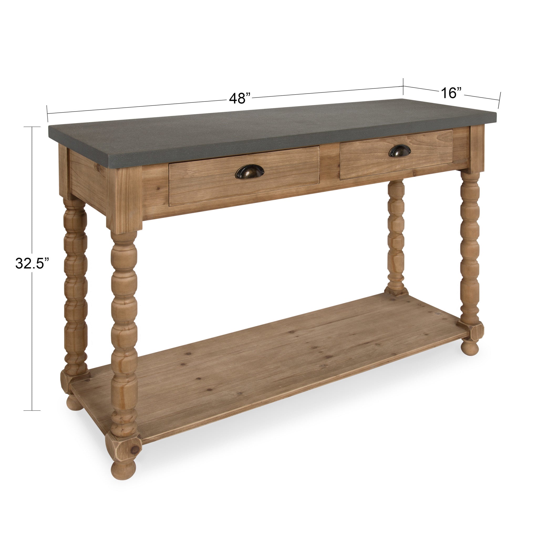 Rutledge Rustic Chic Console Table with Storage