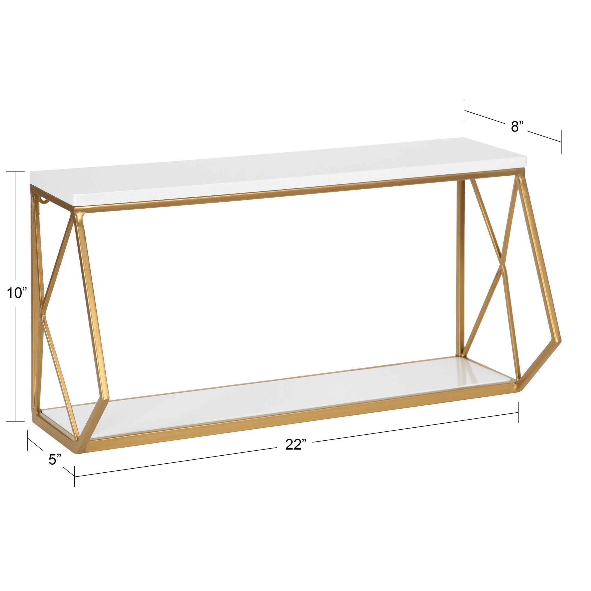 Brost Wood and Metal Wall Shelf