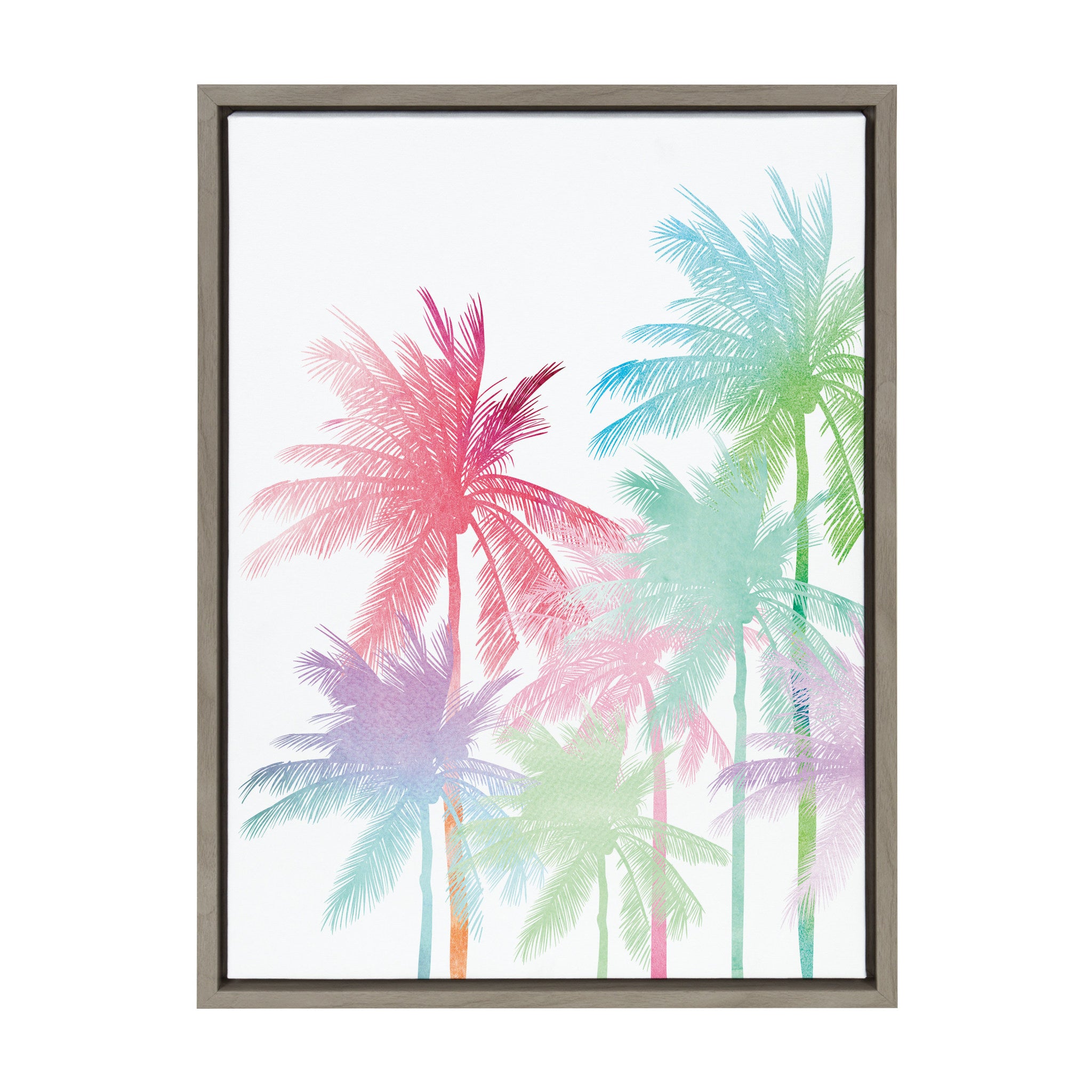 Sylvie Rainbow Palms Framed Canvas by Nikki Chu