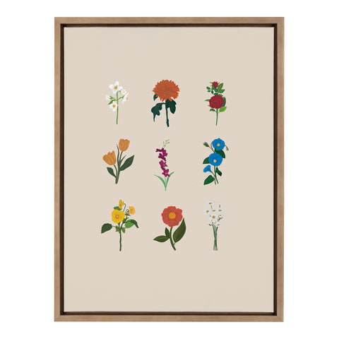 Sylvie Language of Flowers Framed Canvas by Oris Eddu