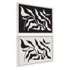 Sylvie Modern Matisse Inspired Botanical White on Black and Black on White Framed Canvas by The Creative Bunch Studio